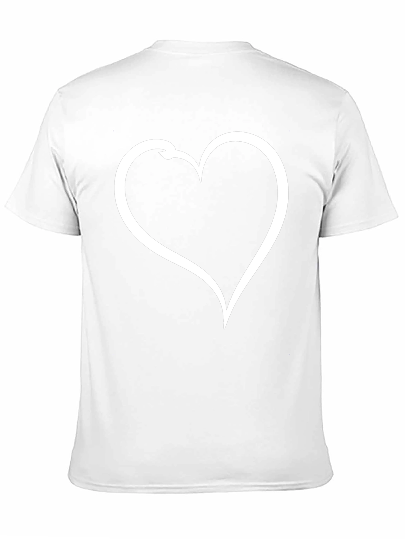 Heart Outline Graphic Tee - Casual Black T-Shirt