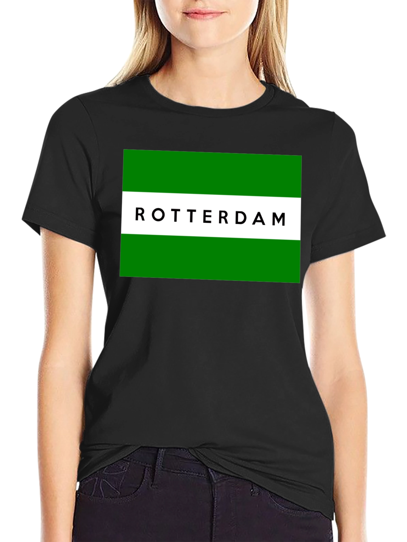 Rotterdam T-Shirt: Green & White Graphic Tee