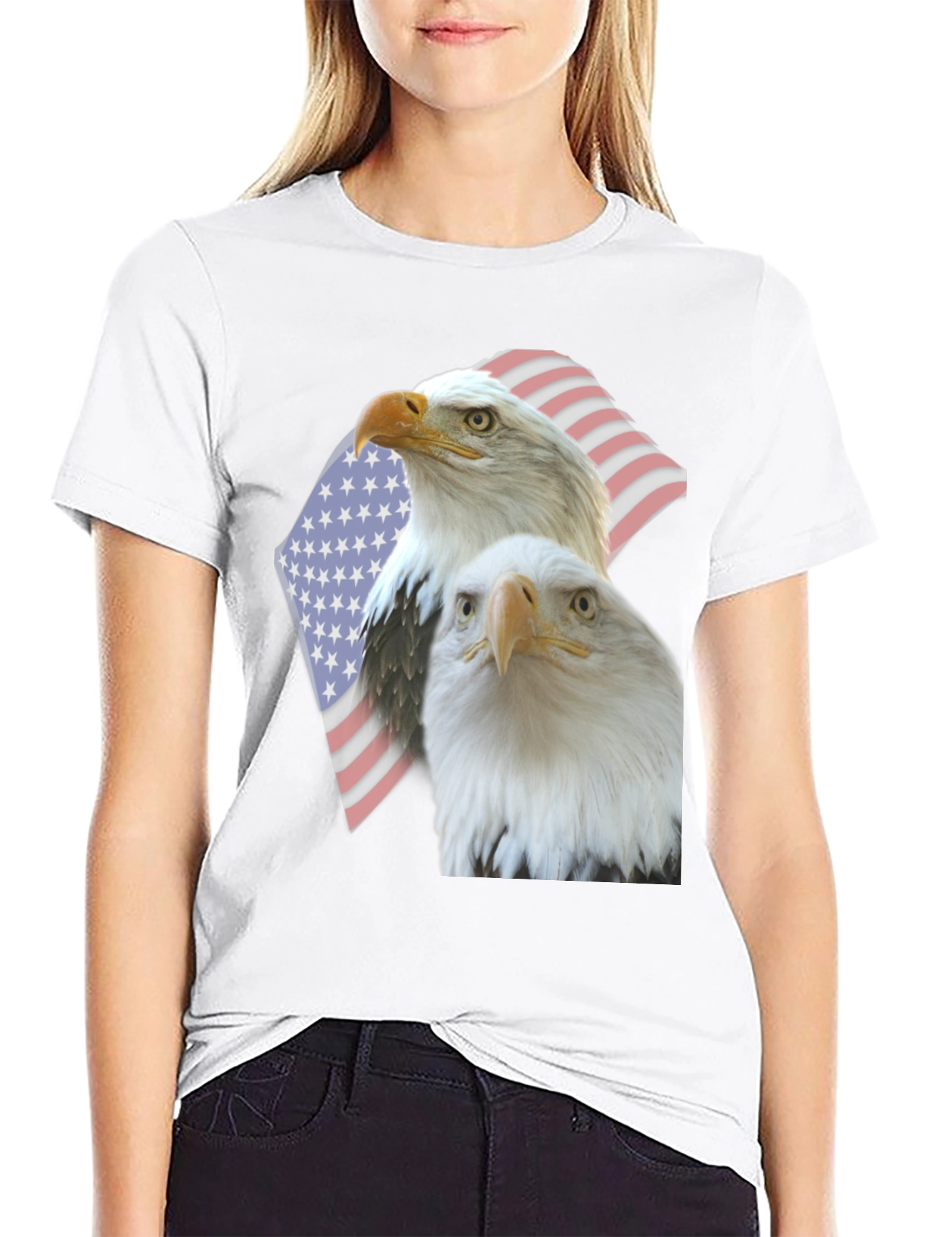 Patriotic Eagle Graphic Tee - USA Pride