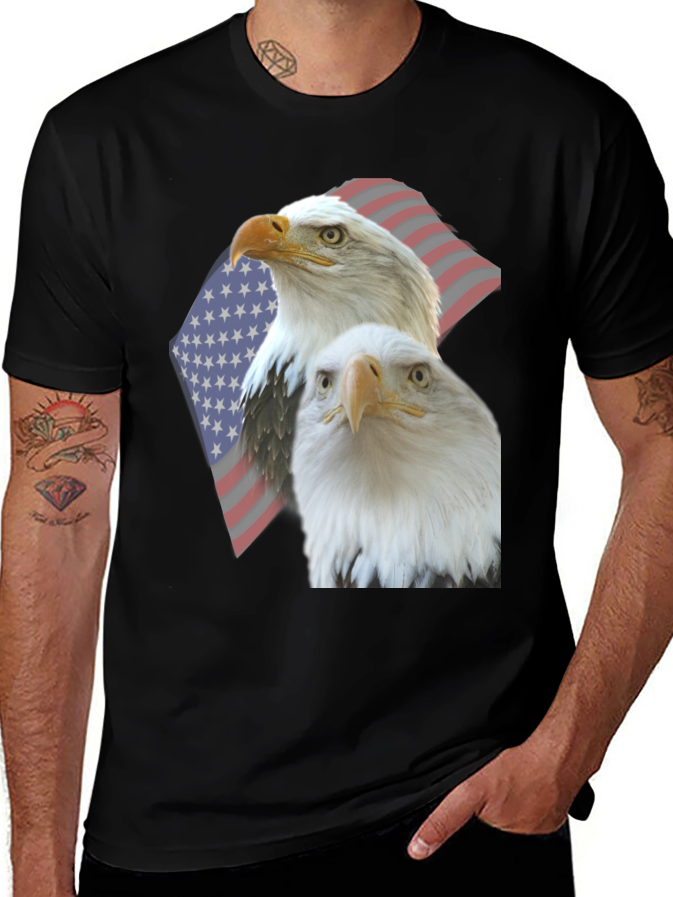 Patriotic Eagle Graphic Tee - USA Pride