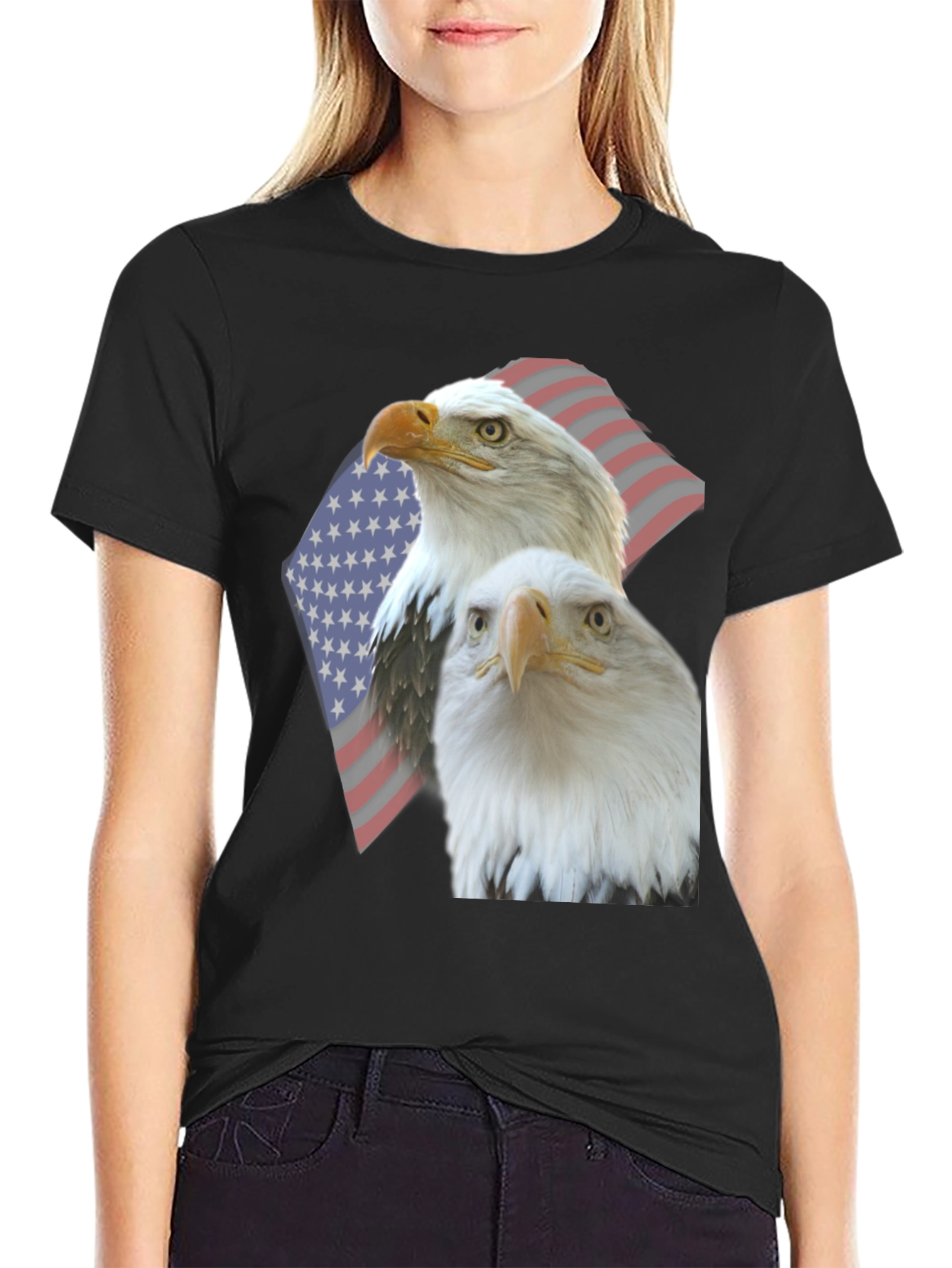 Patriotic Eagle Graphic Tee - USA Pride