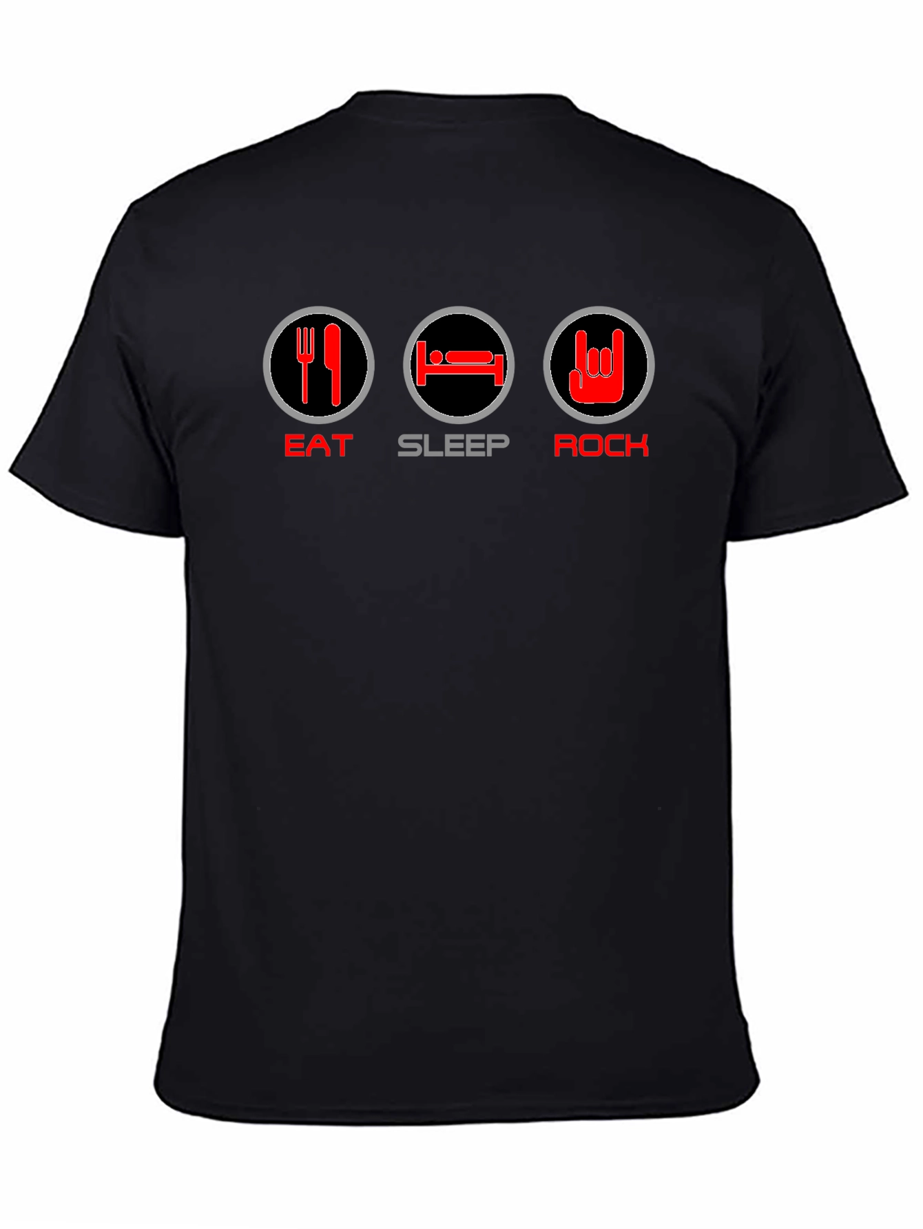 Eat Sleep Rock T-Shirt - Black Graphic Tee