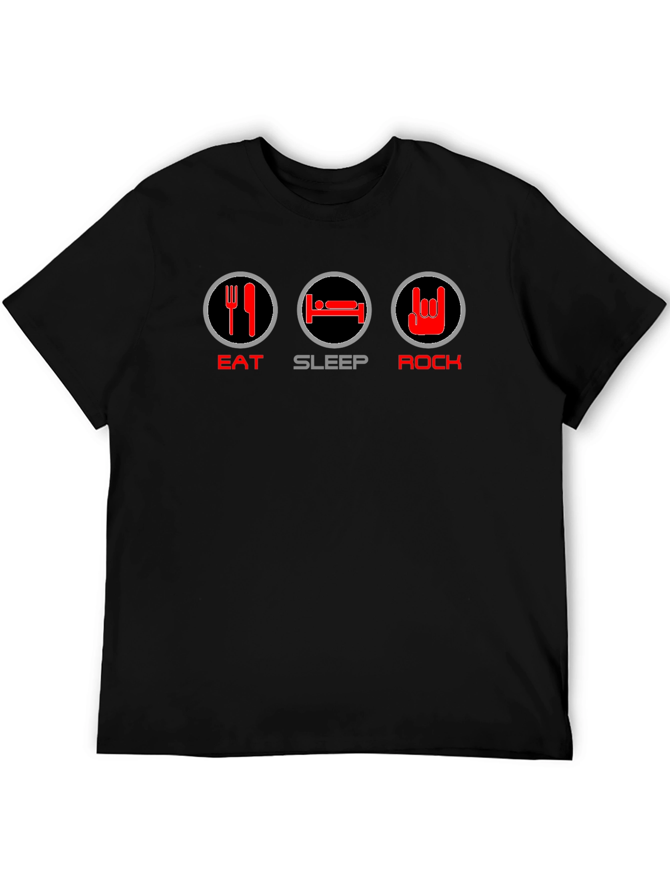 Eat Sleep Rock T-Shirt - Black Graphic Tee