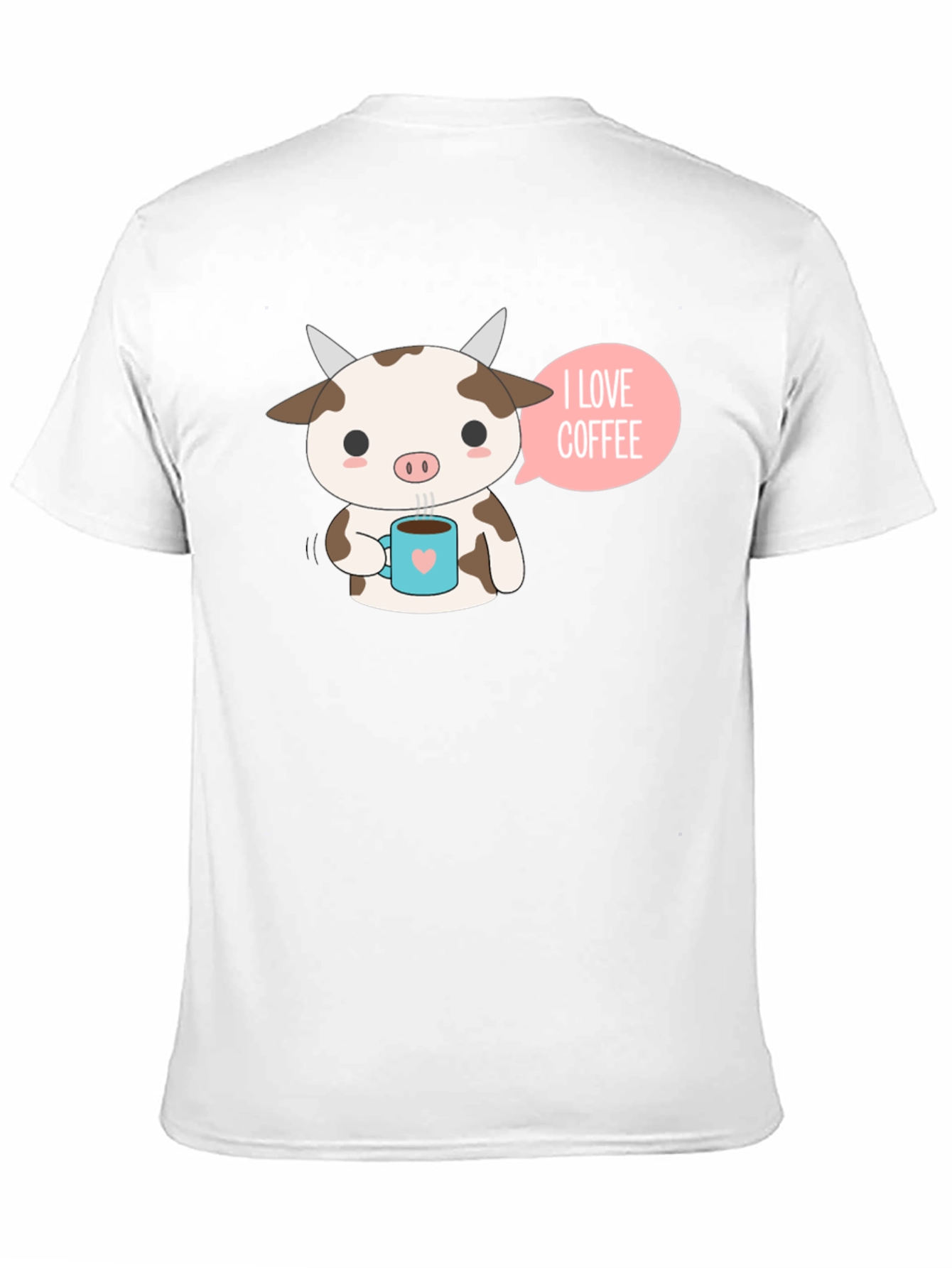 Cute Cow Coffee Lover Graphic T-Shirt