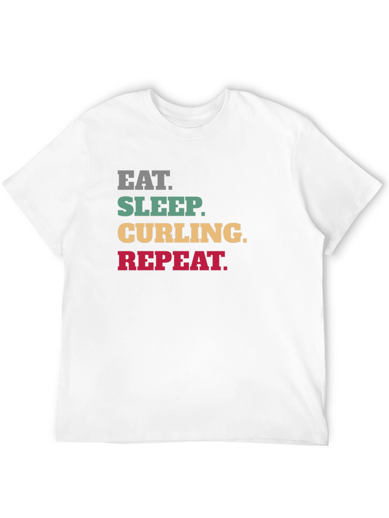 Eat Sleep Curling Repeat Black T-Shirt