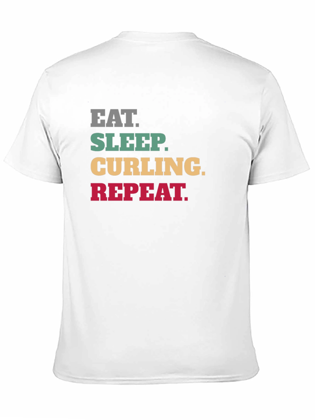 Eat Sleep Curling Repeat Black T-Shirt