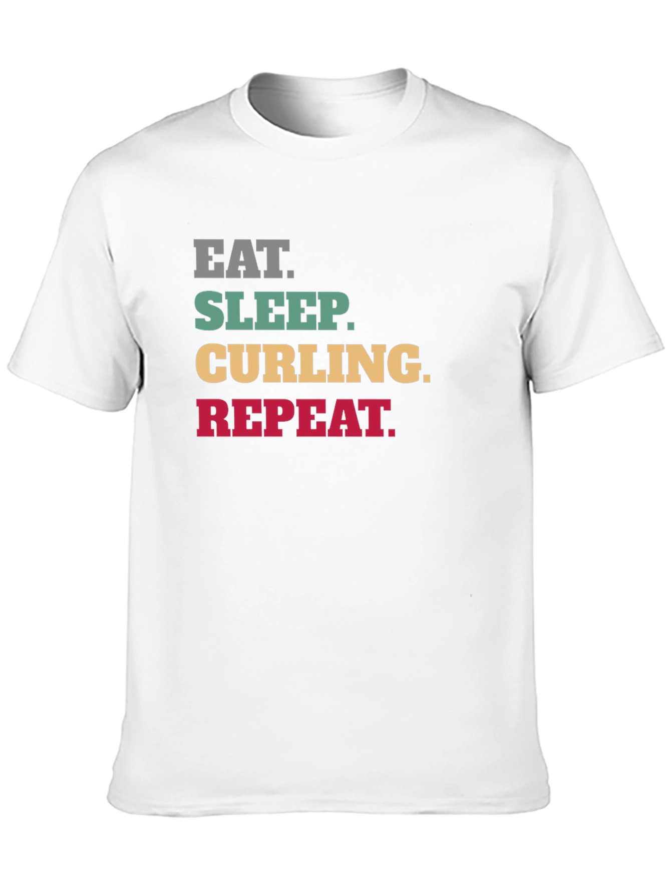 Eat Sleep Curling Repeat Black T-Shirt