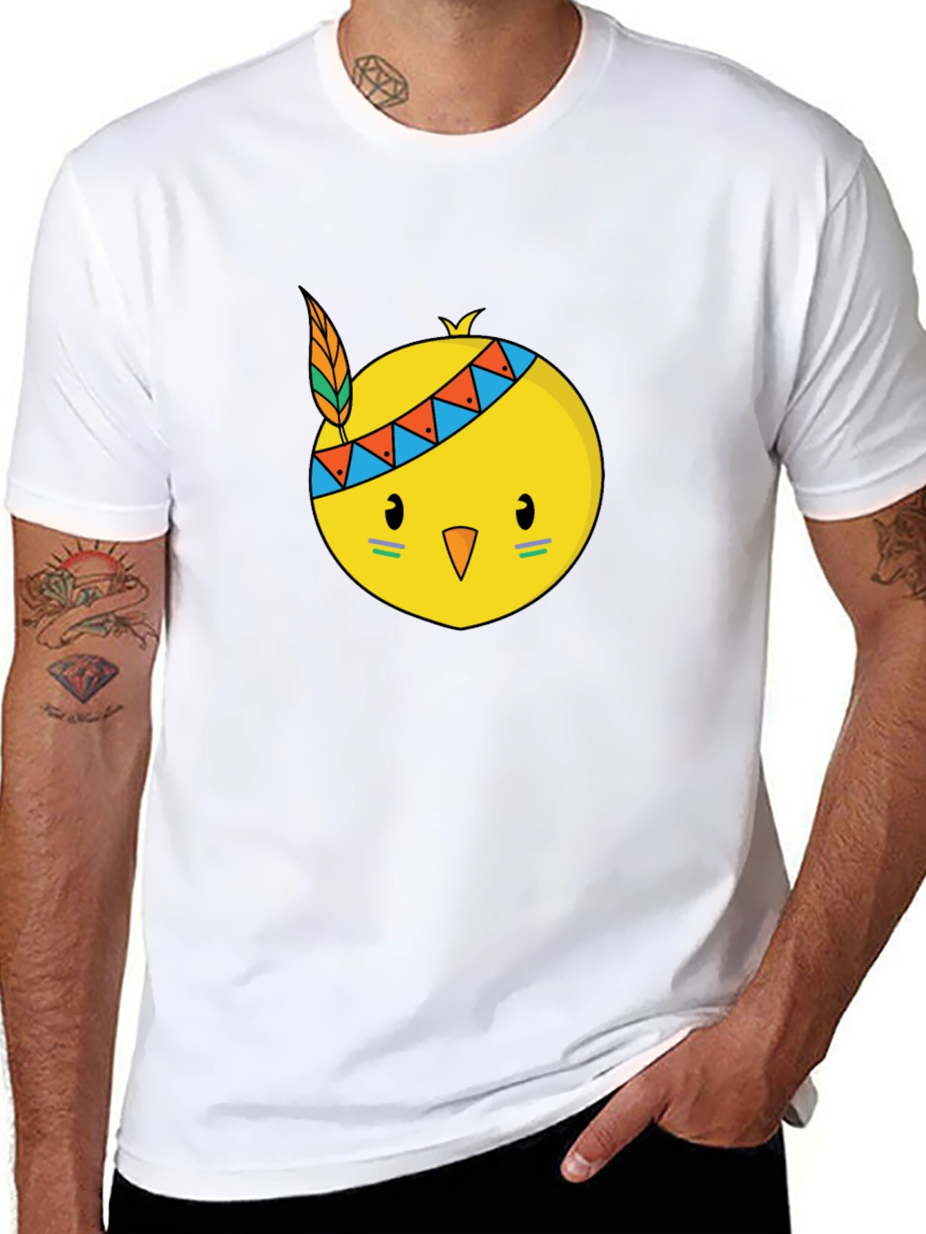 Native Chick Graphic Black T-Shirt