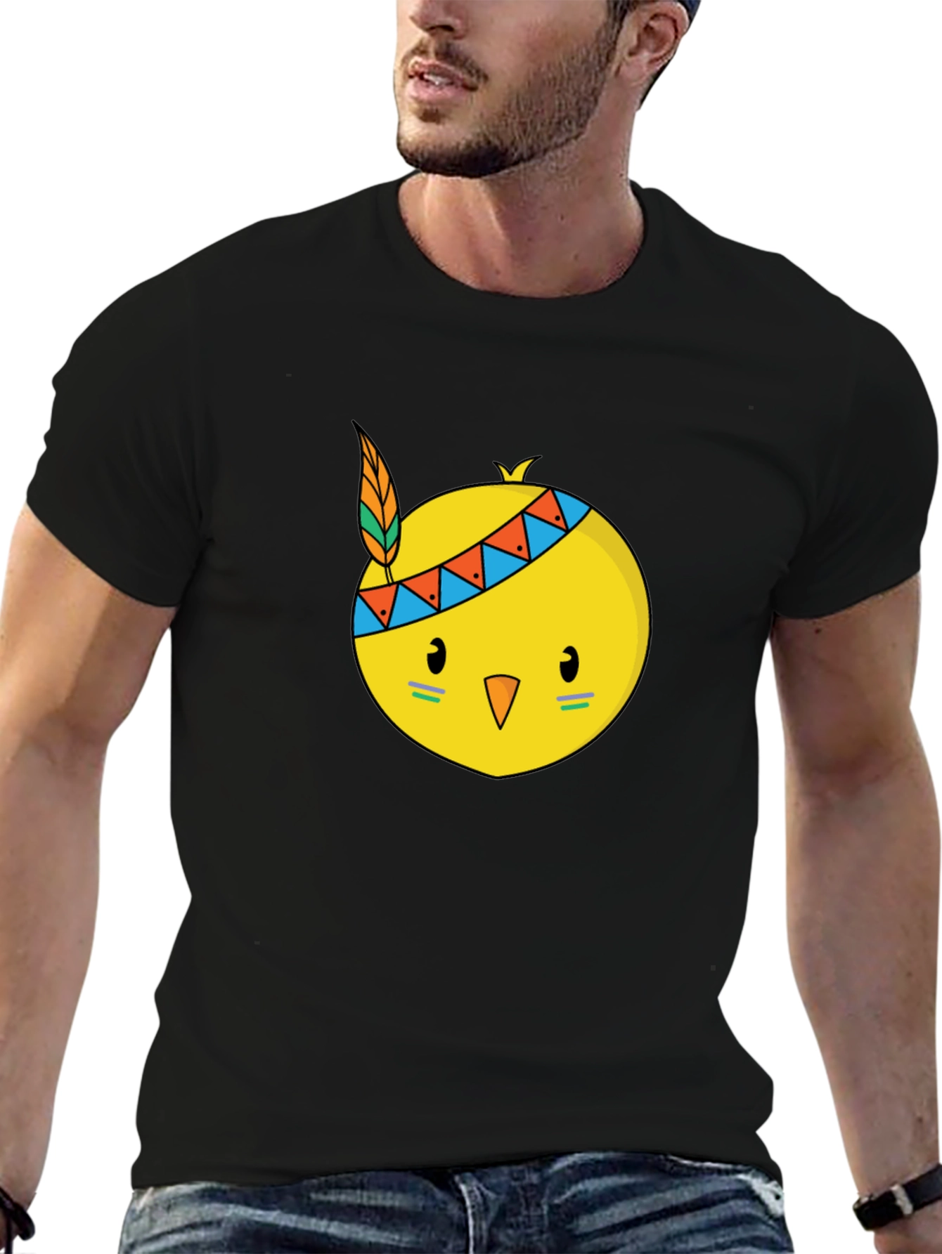 Native Chick Graphic Black T-Shirt