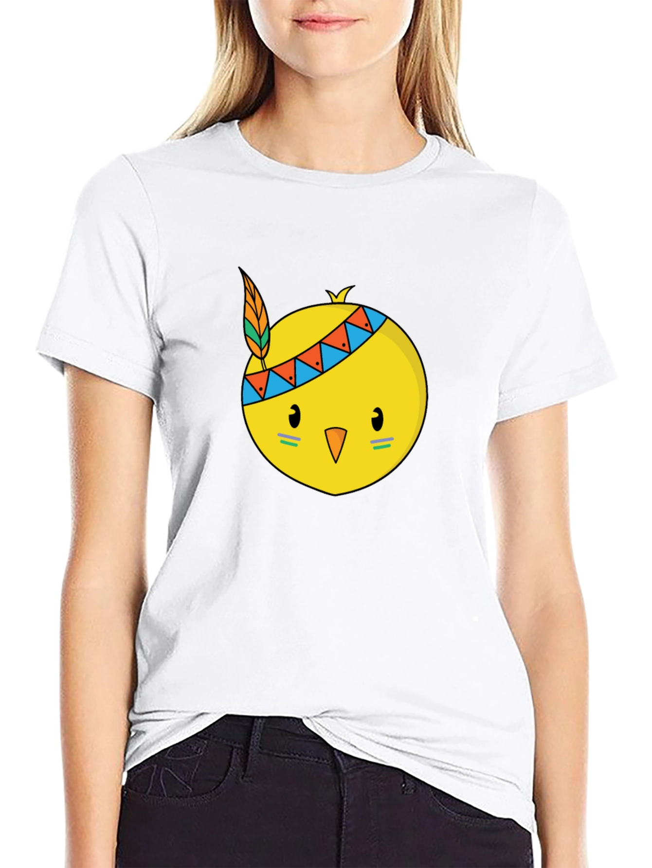 Native Chick Graphic Black T-Shirt