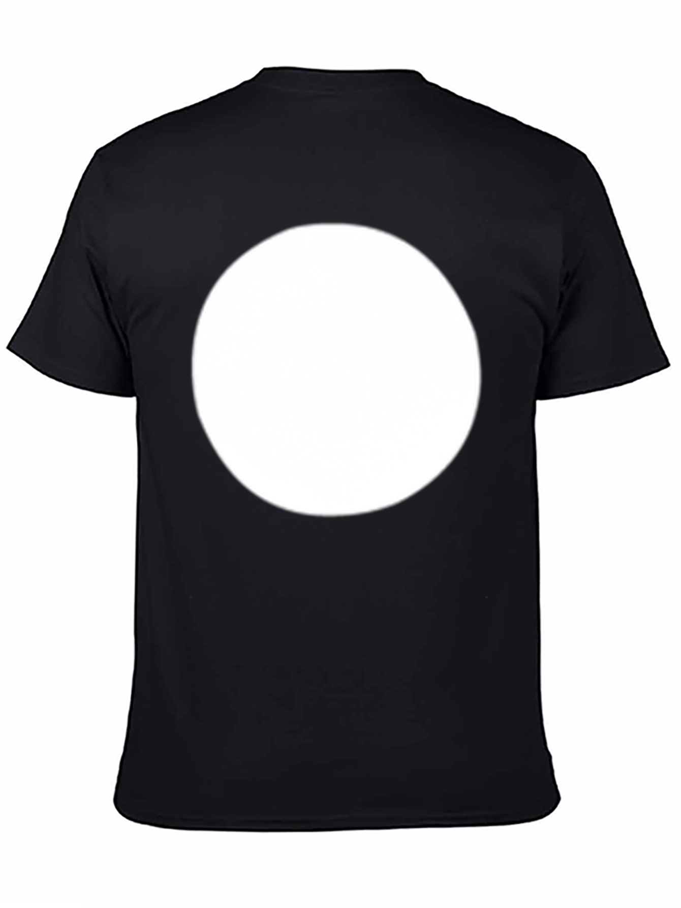 Mens Black T-Shirt with Large White Circle Design