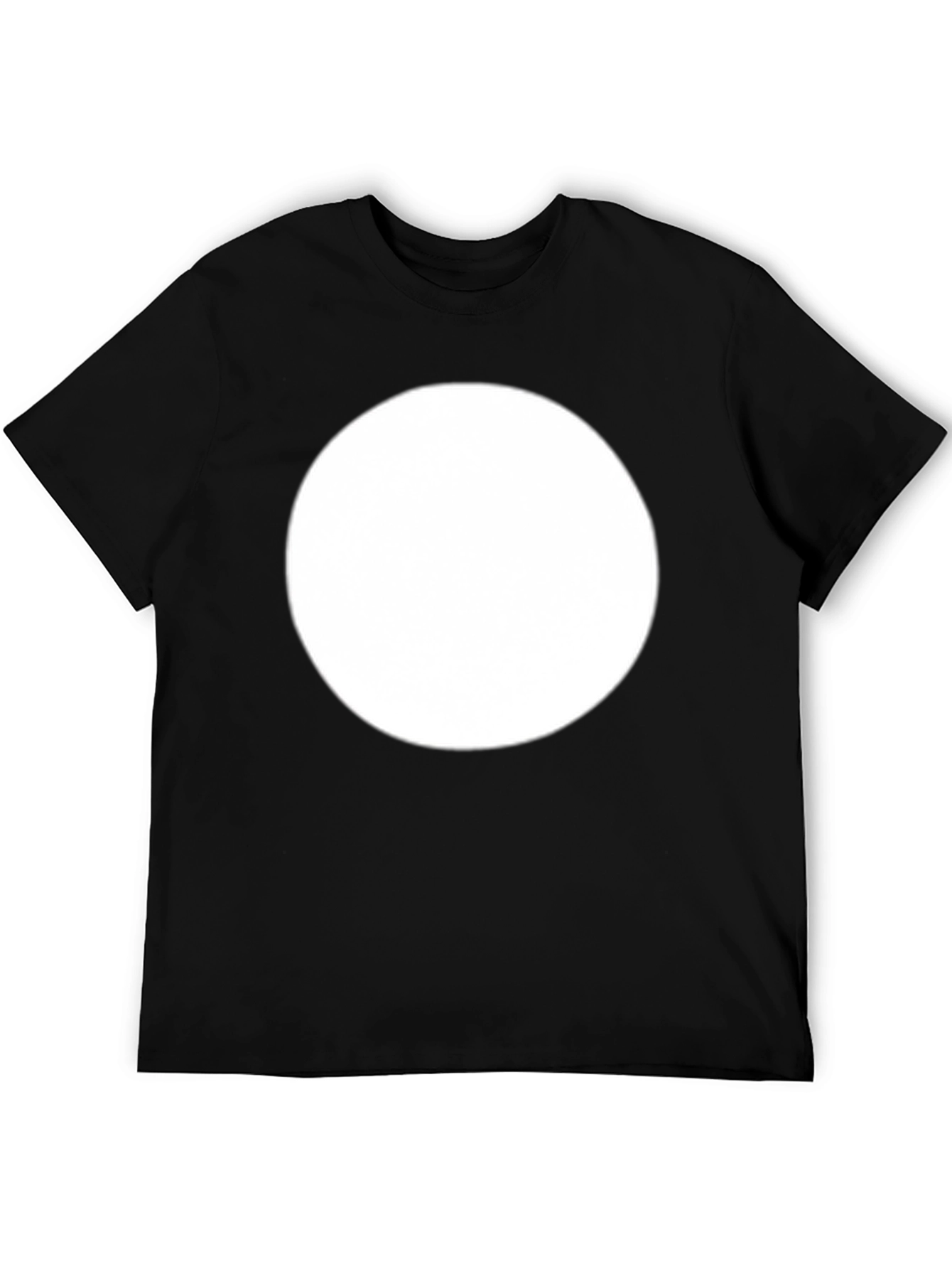 Mens Black T-Shirt with Large White Circle Design