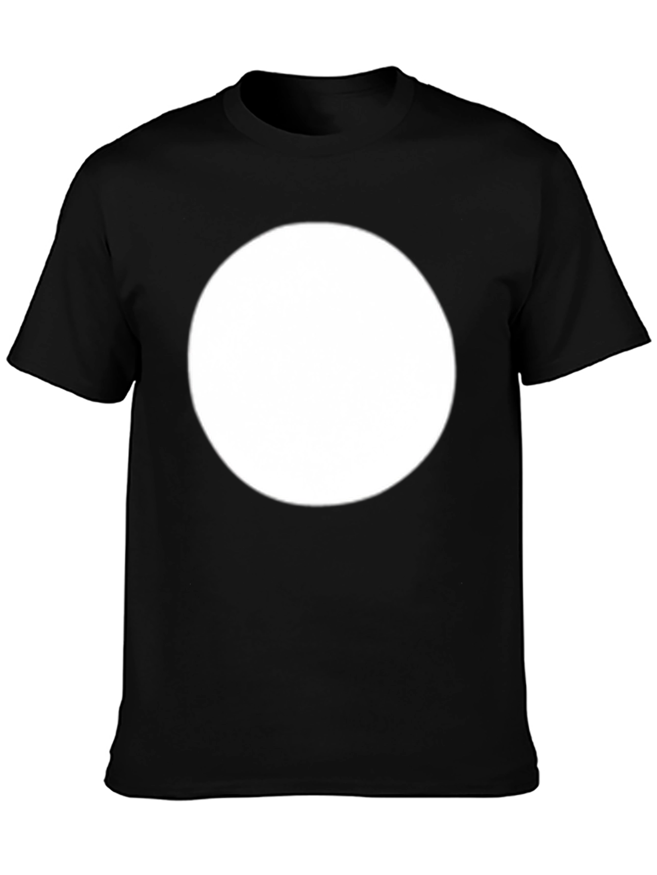 Mens Black T-Shirt with Large White Circle Design