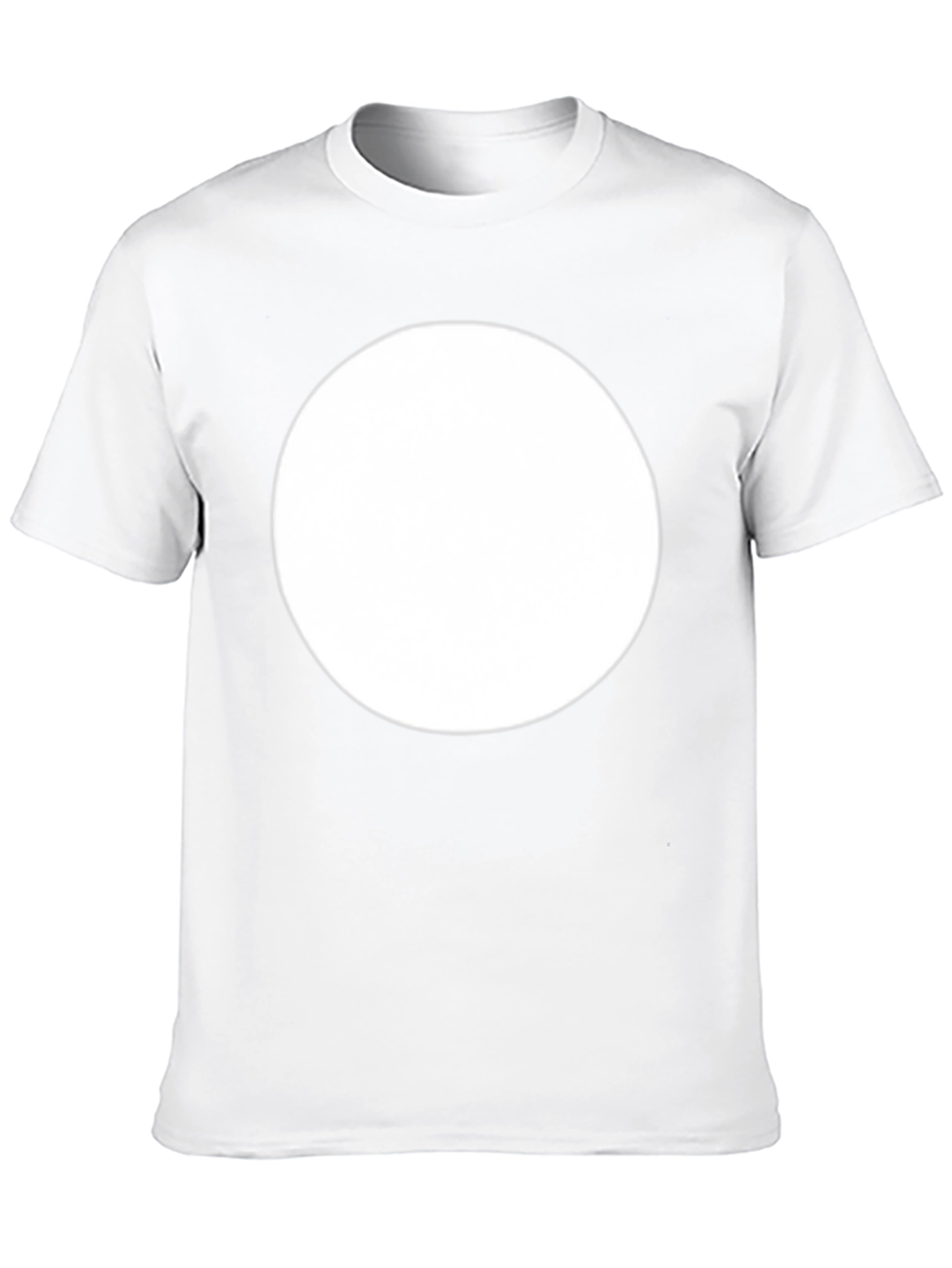 Mens Black T-Shirt with Large White Circle Design