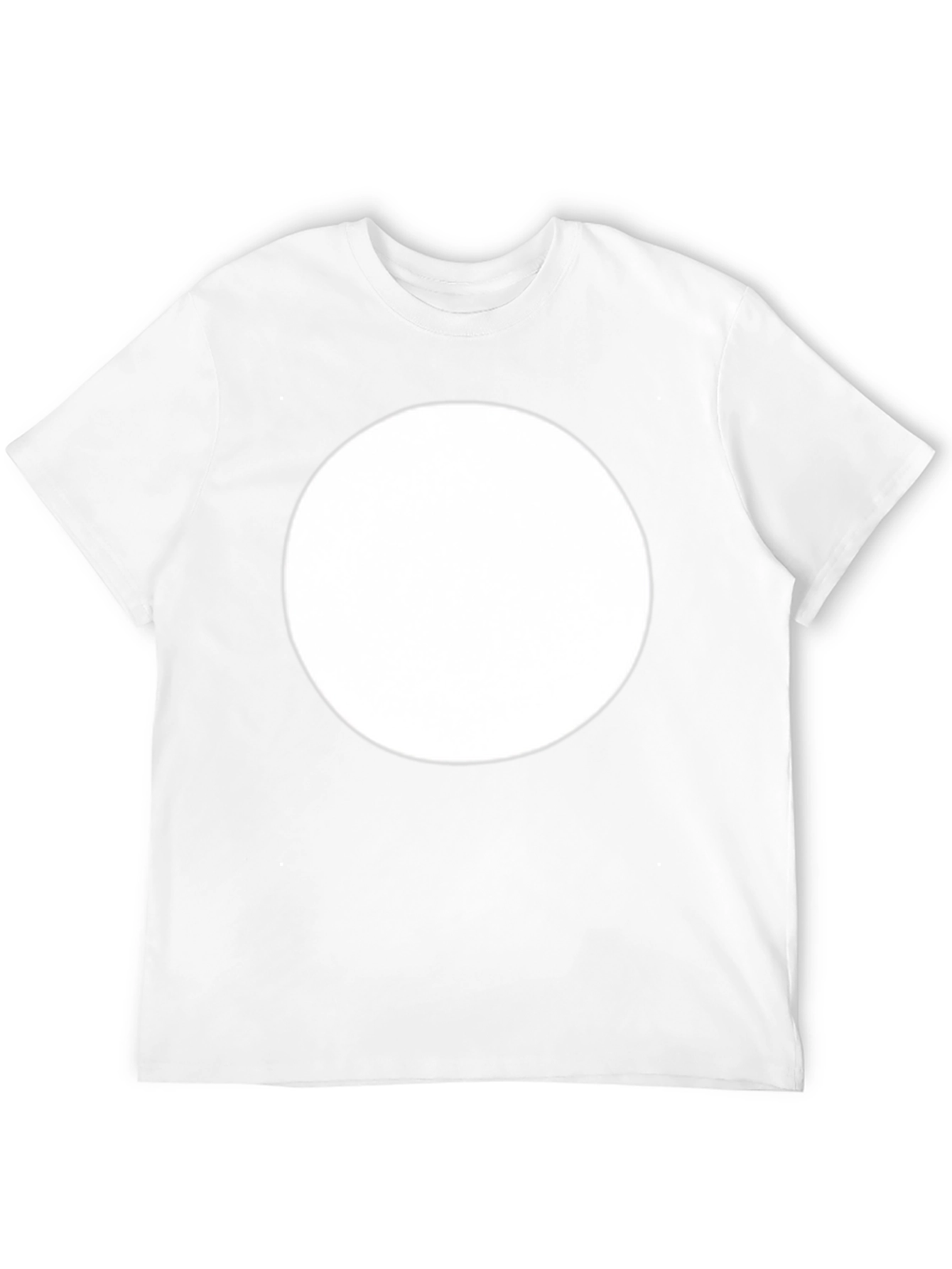 Mens Black T-Shirt with Large White Circle Design