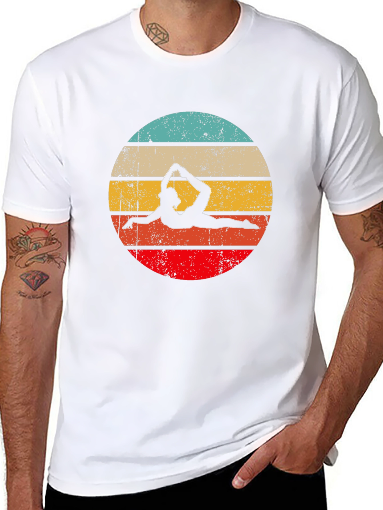 Yoga Pose Retro Graphic T-Shirt