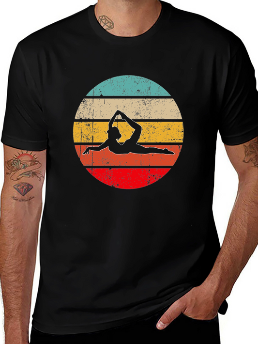 Yoga Pose Retro Graphic T-Shirt