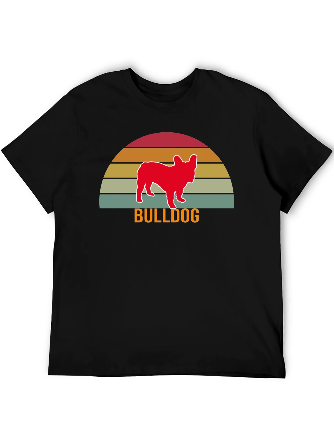 Bulldog Sunset Graphic Tee - Retro Style
