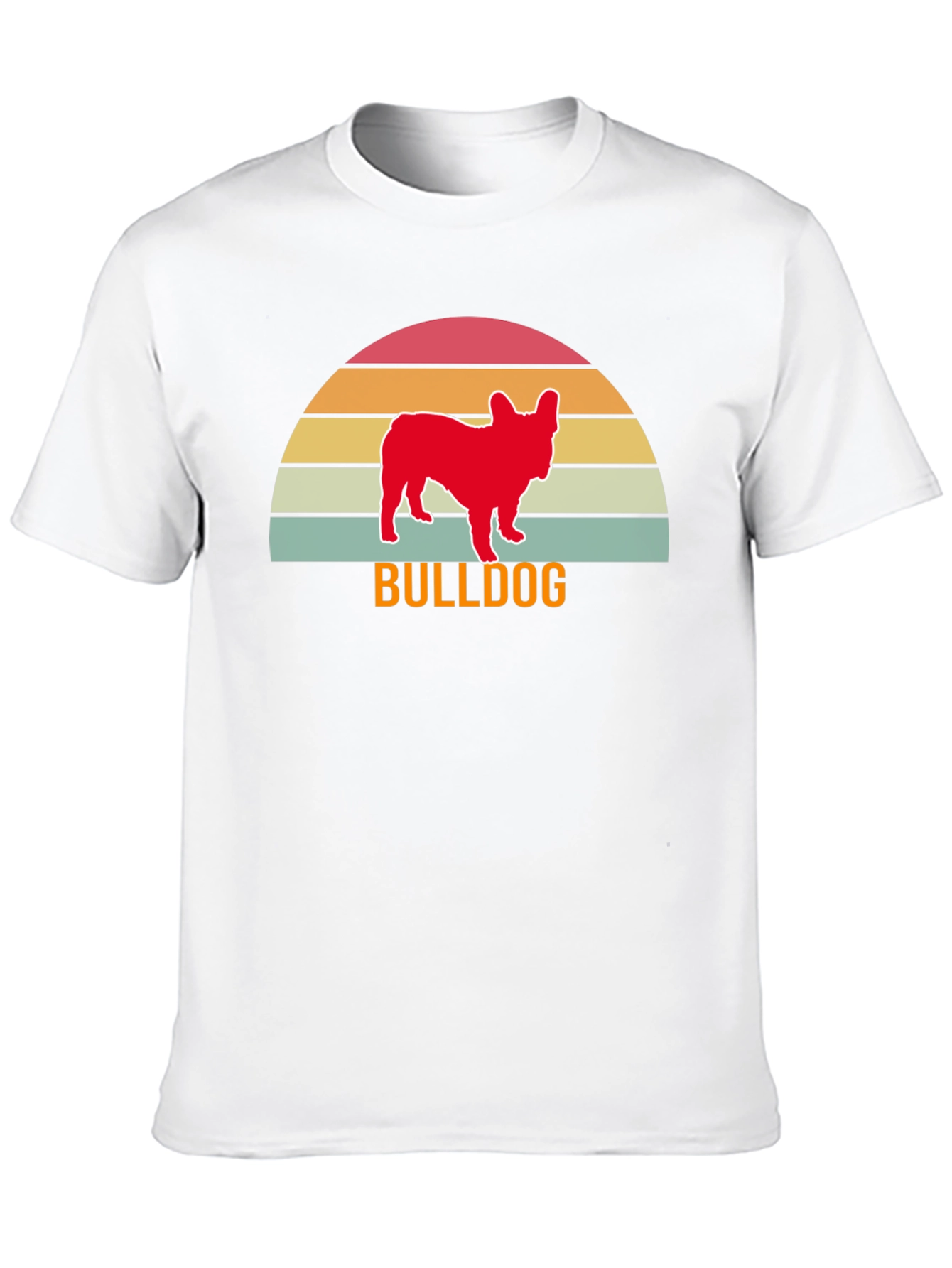 Bulldog Sunset Graphic Tee - Retro Style
