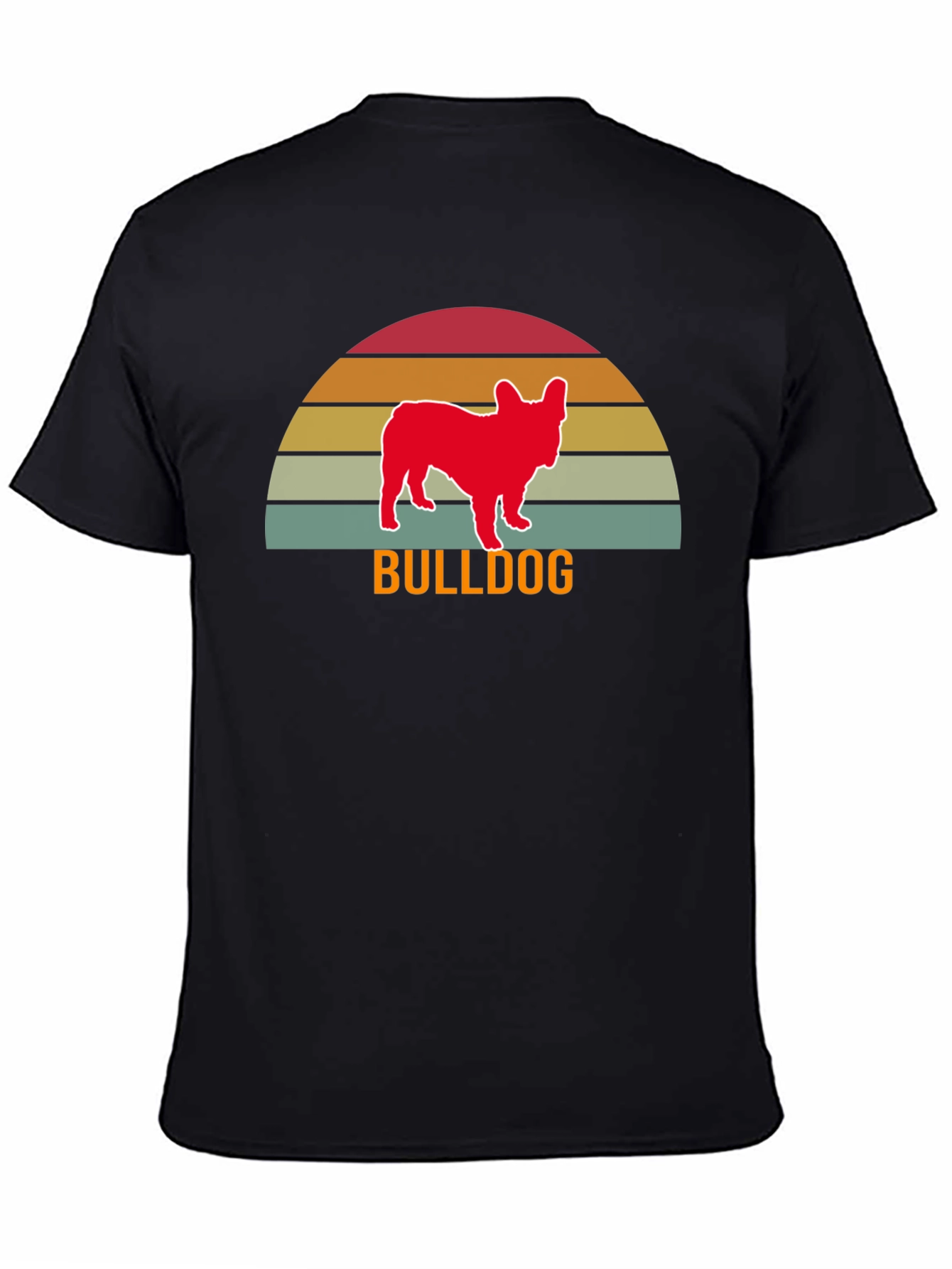 Bulldog Sunset Graphic Tee - Retro Style