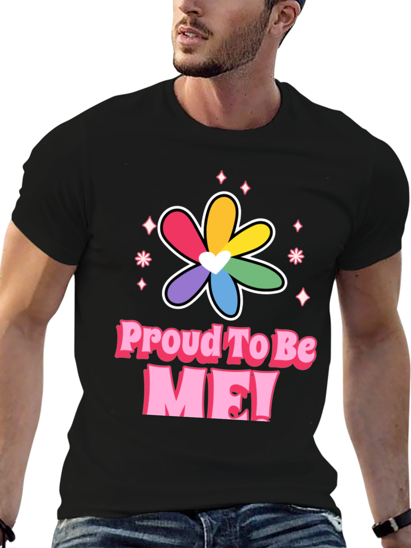 Proud To Be ME! Rainbow Pride Flower Tee