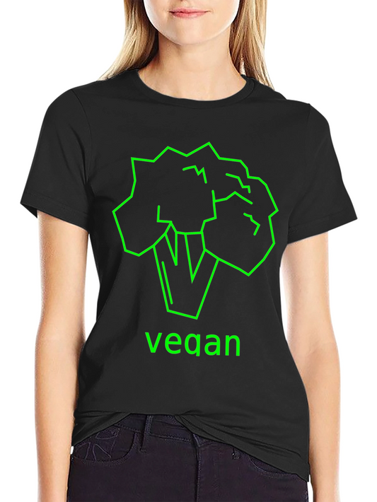 Vegan Broccoli Graphic Tee - Unisex Black T-Shirt