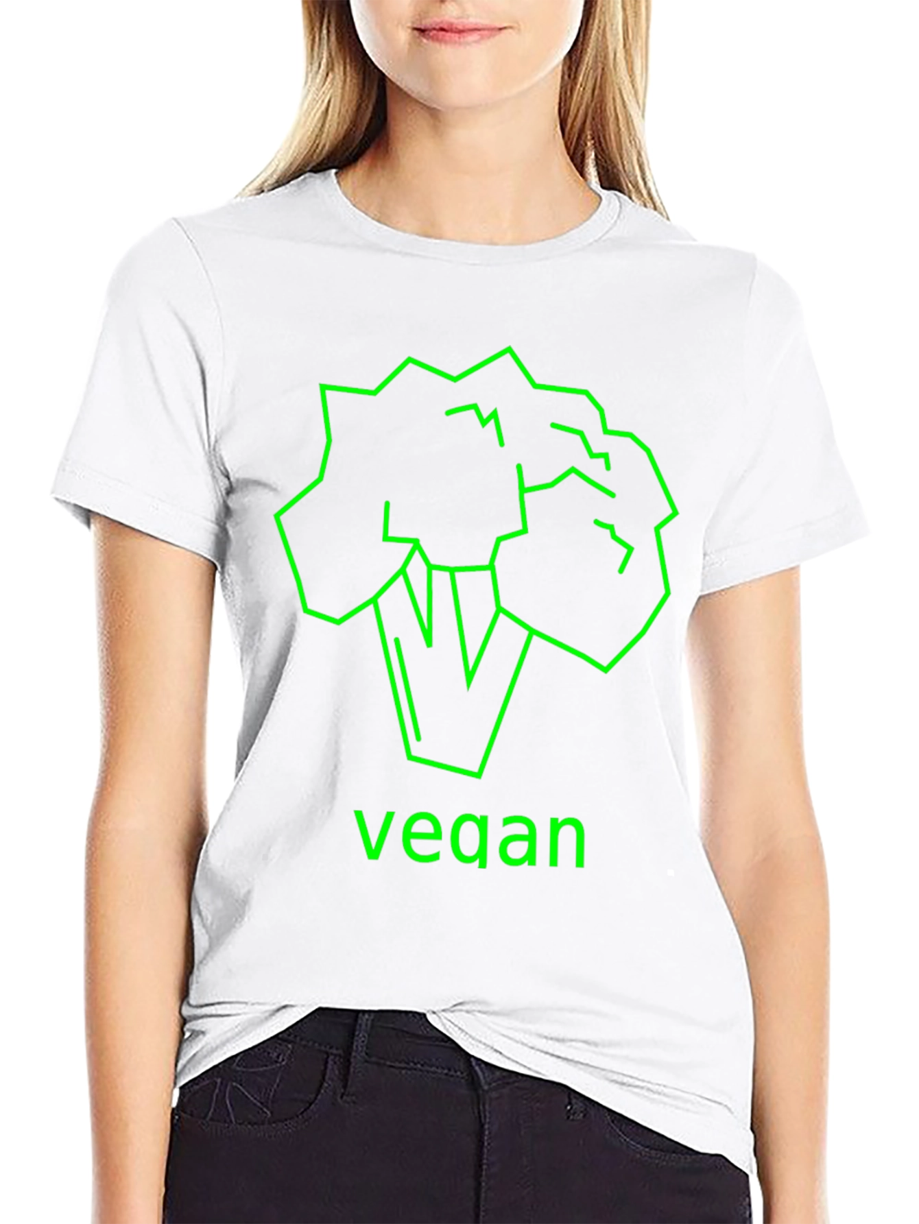 Vegan Broccoli Graphic Tee - Unisex Black T-Shirt