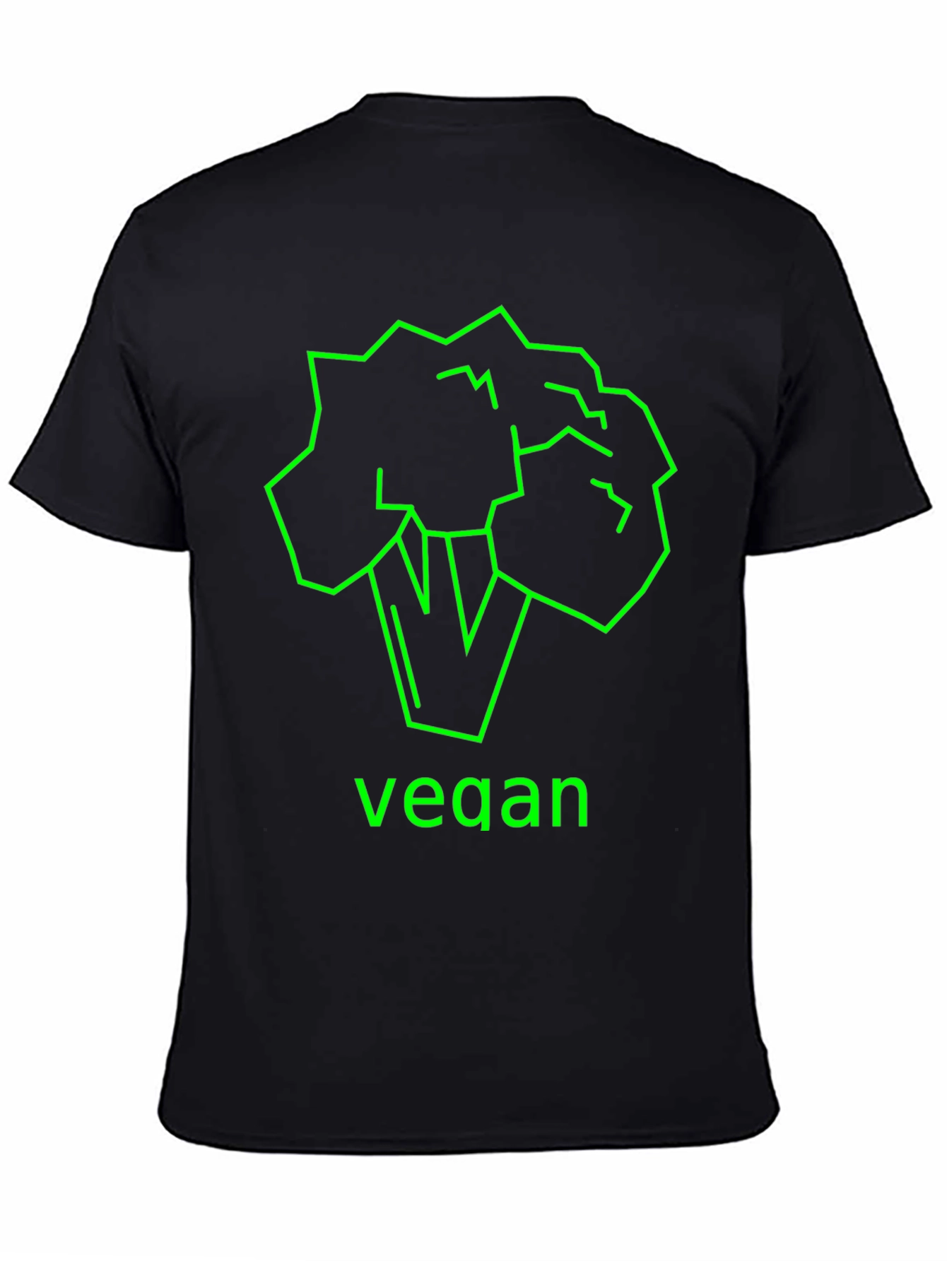 Vegan Broccoli Graphic Tee - Unisex Black T-Shirt