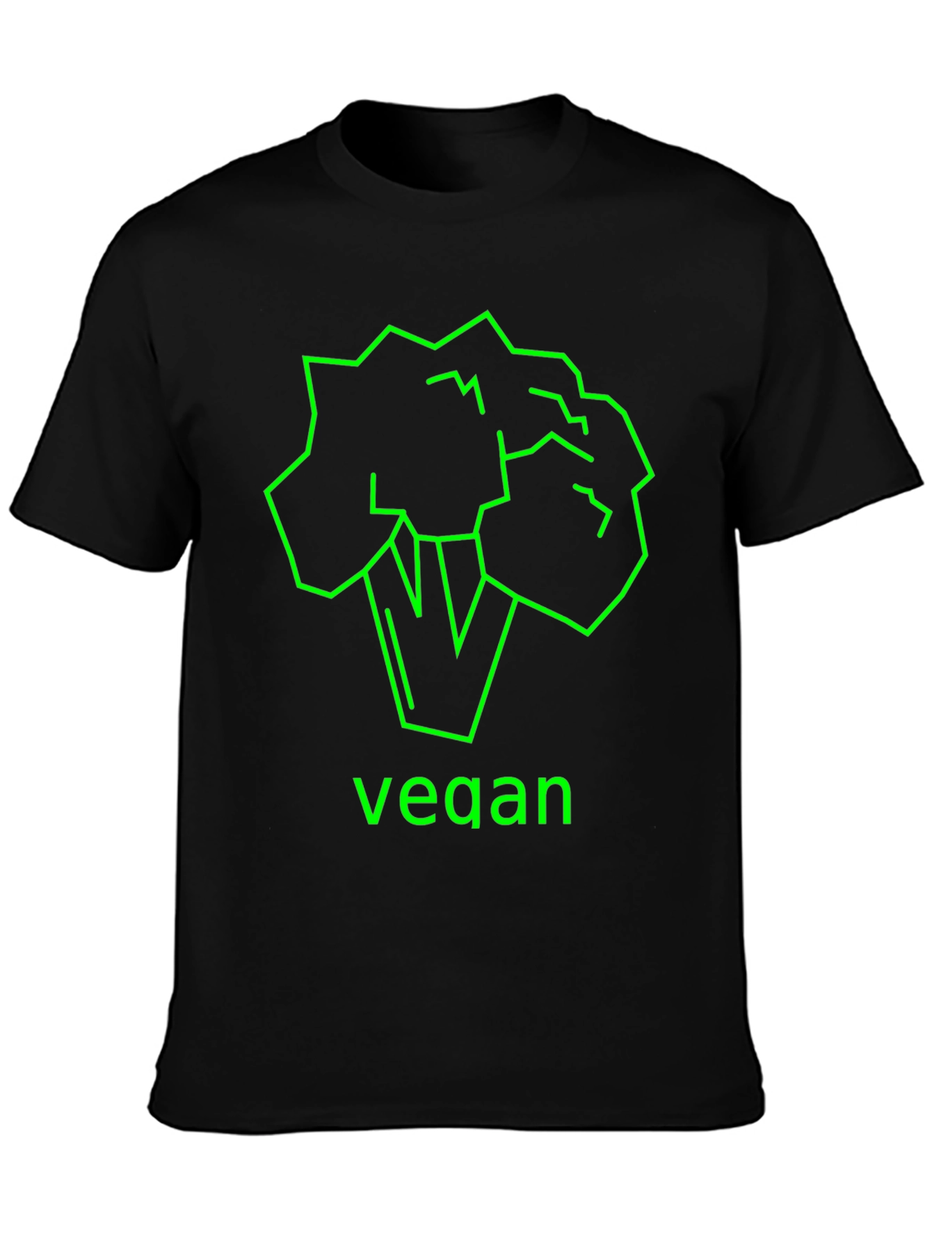 Vegan Broccoli Graphic Tee - Unisex Black T-Shirt