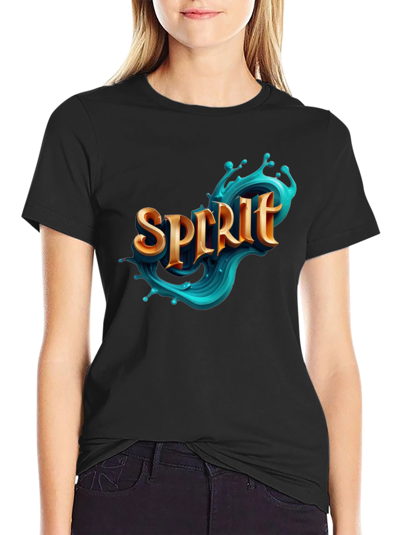 Spirit Graphic Black T-Shirt - Unique Design
