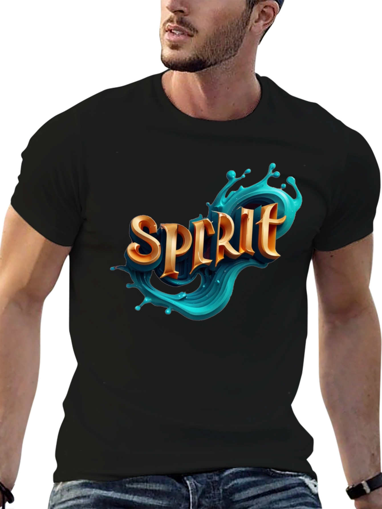 Spirit Graphic Black T-Shirt - Unique Design