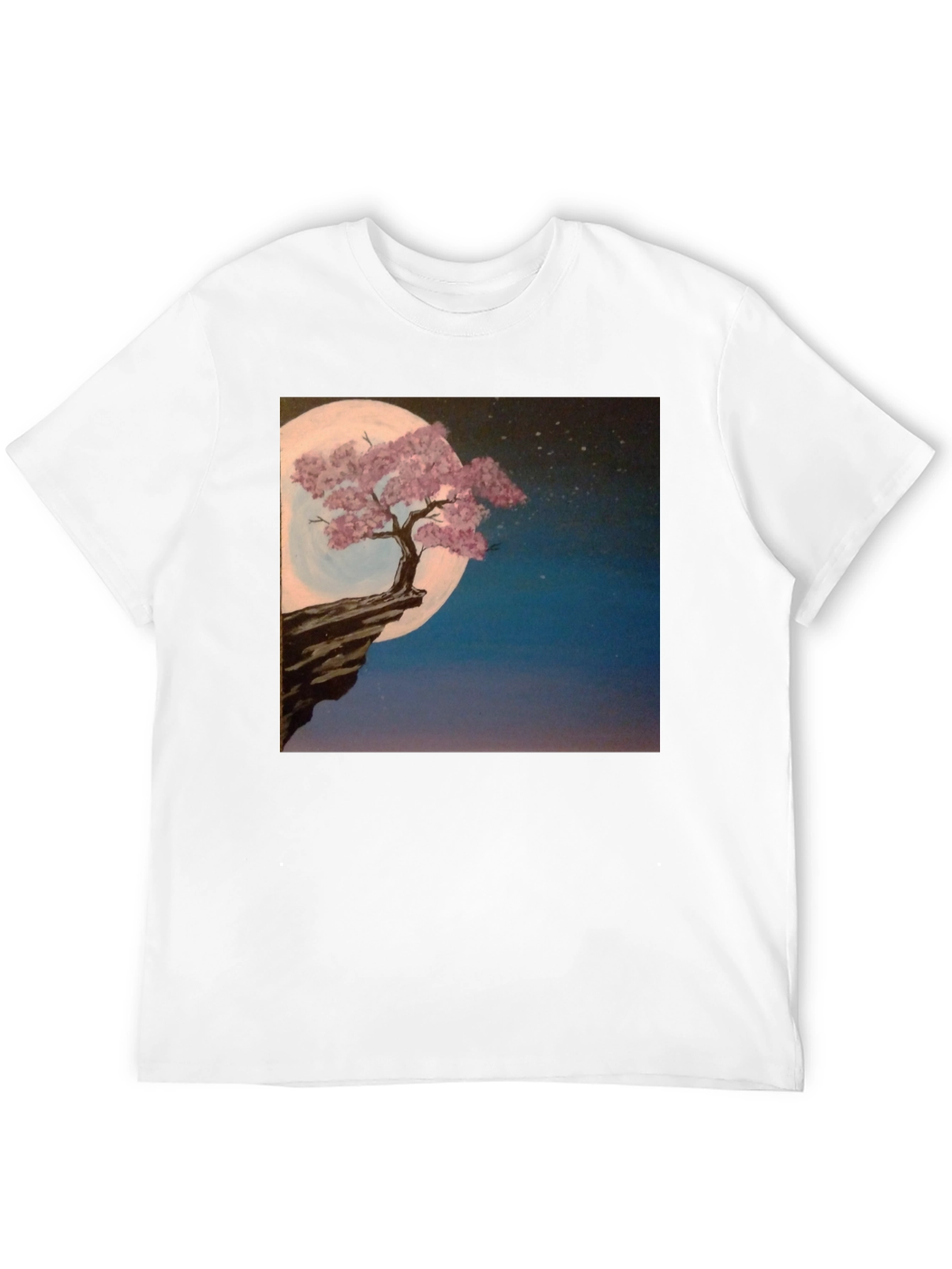 Moonlit Tree Graphic Tee - Black Cotton Blend