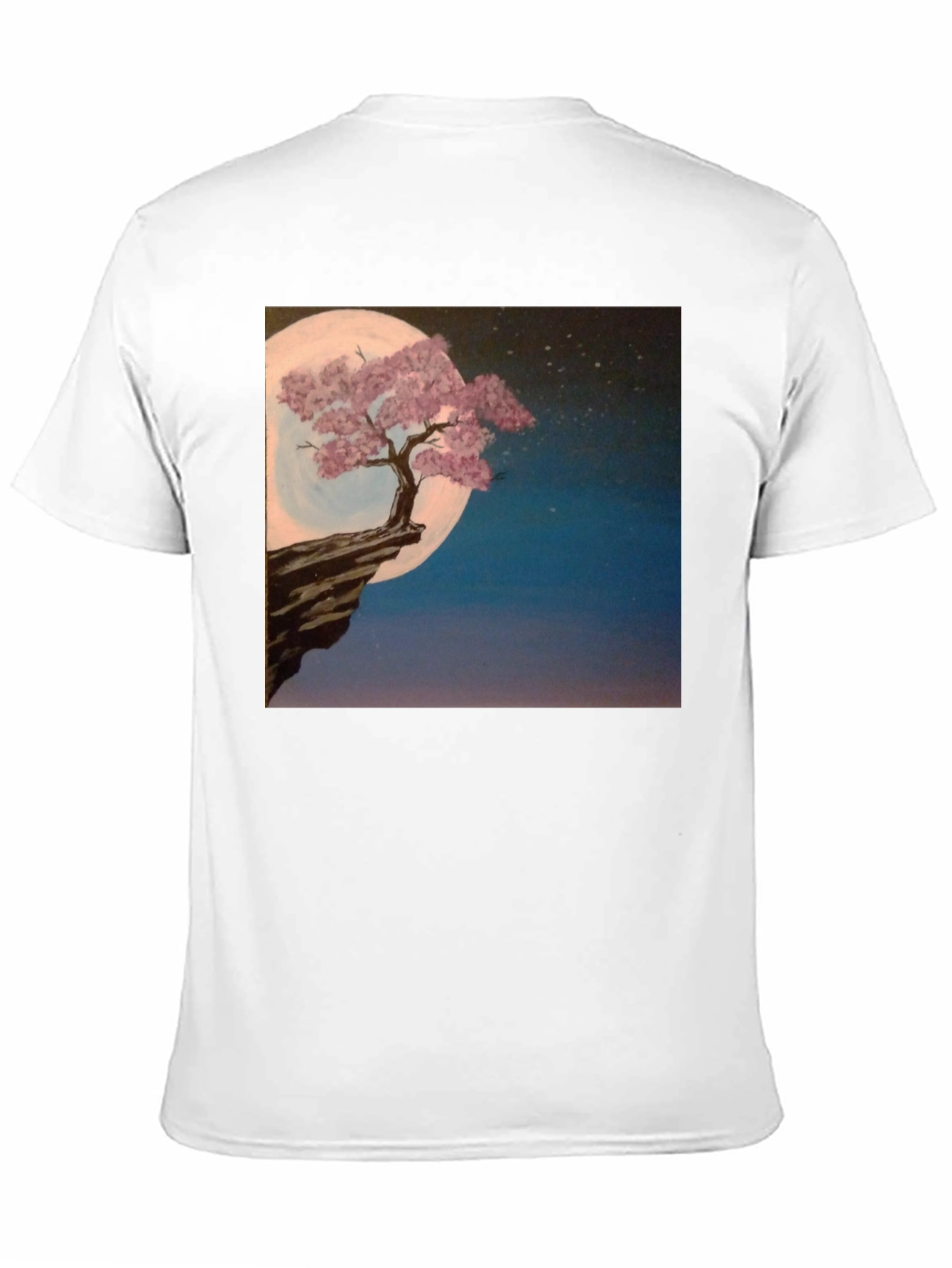 Moonlit Tree Graphic Tee - Black Cotton Blend