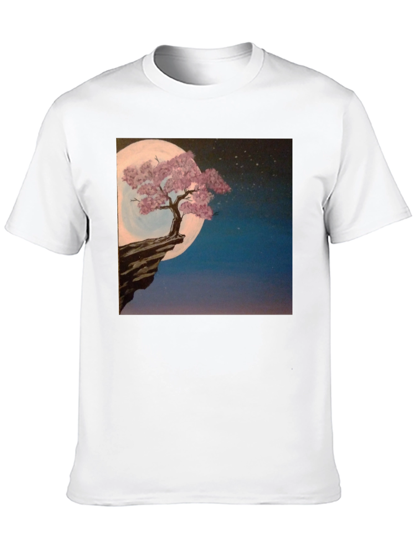 Moonlit Tree Graphic Tee - Black Cotton Blend