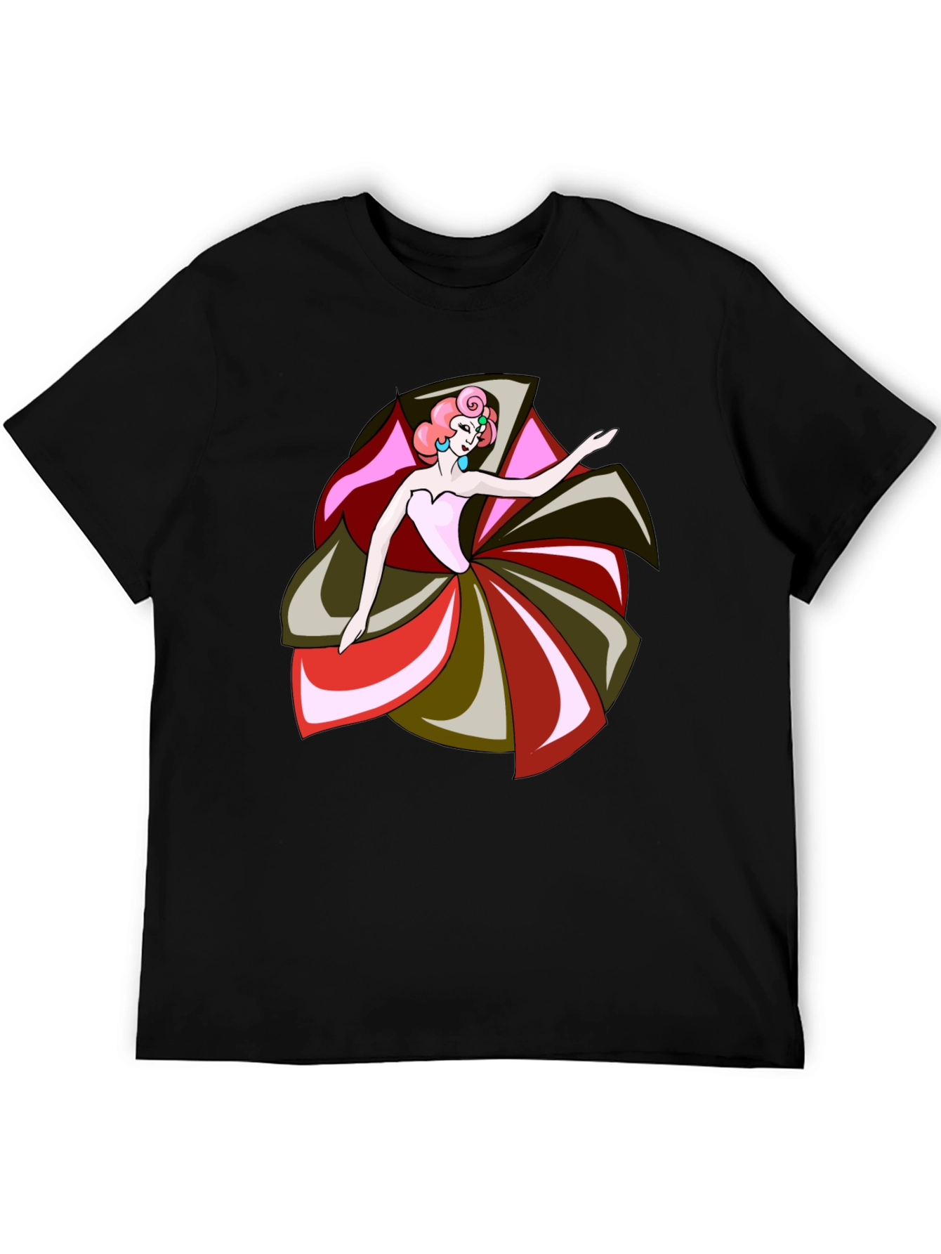 Retro Ballerina Black T-Shirt