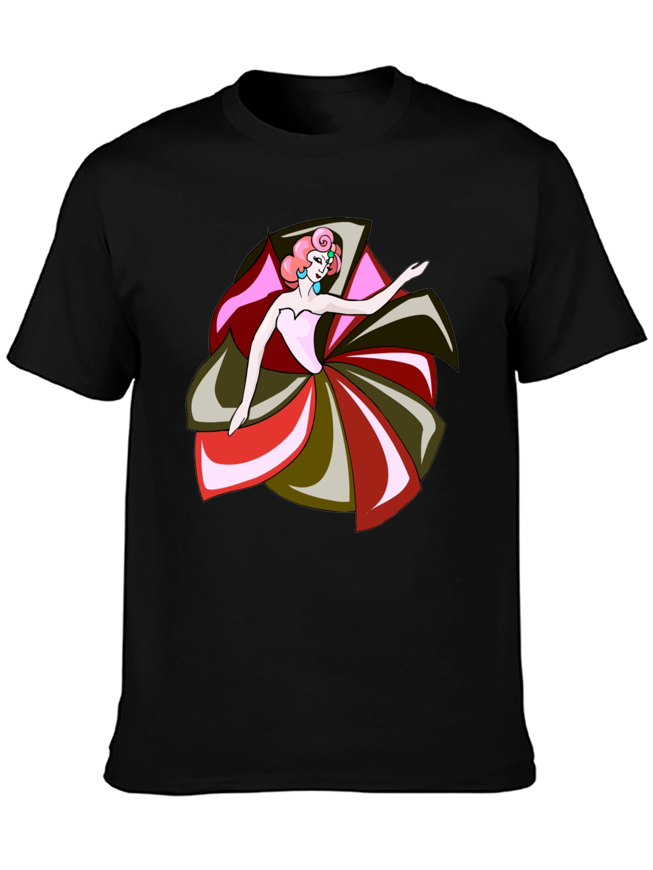 Retro Ballerina Black T-Shirt