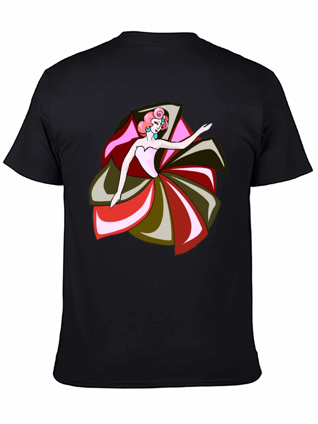 Retro Ballerina Black T-Shirt