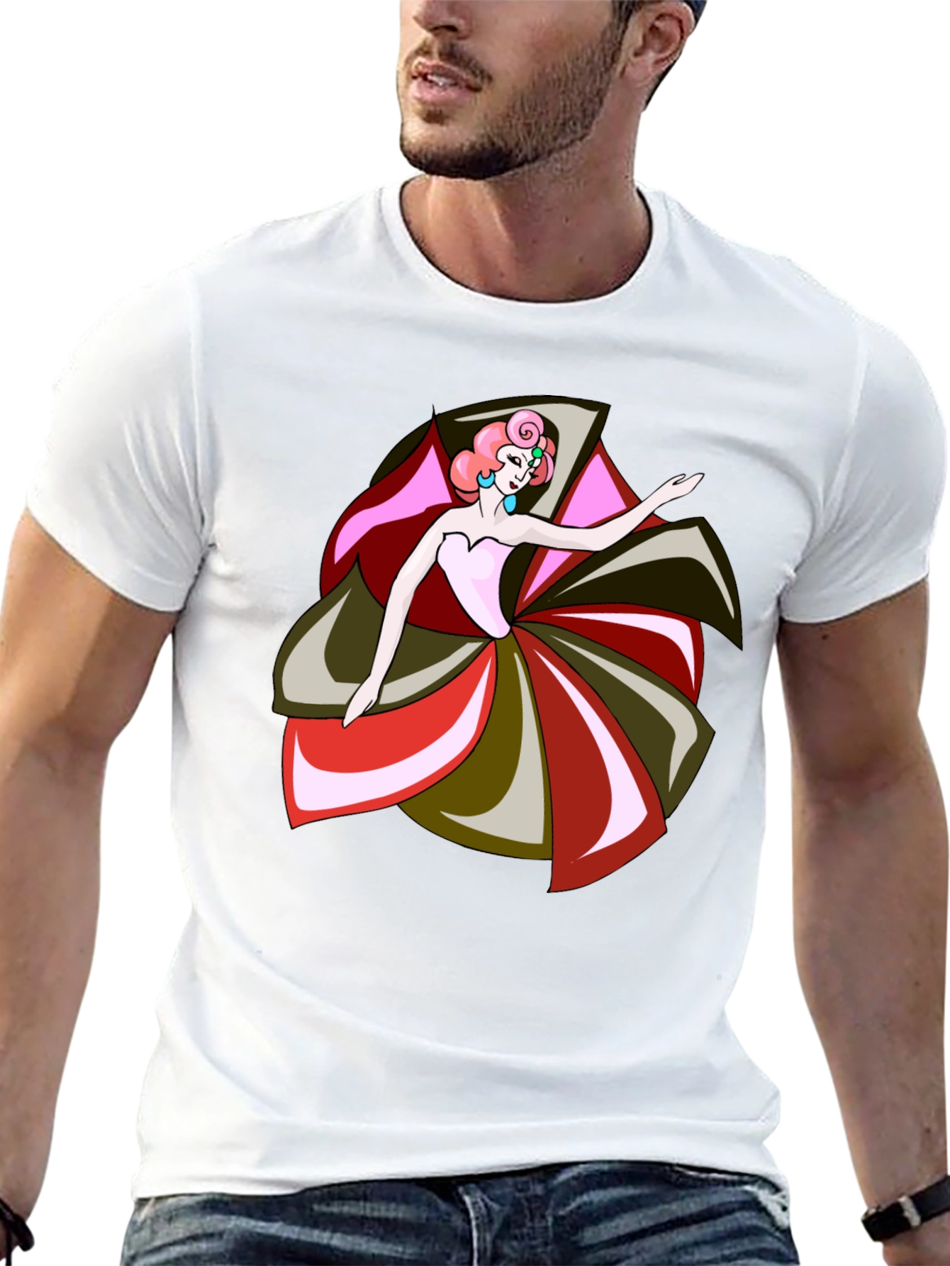 Retro Ballerina Black T-Shirt