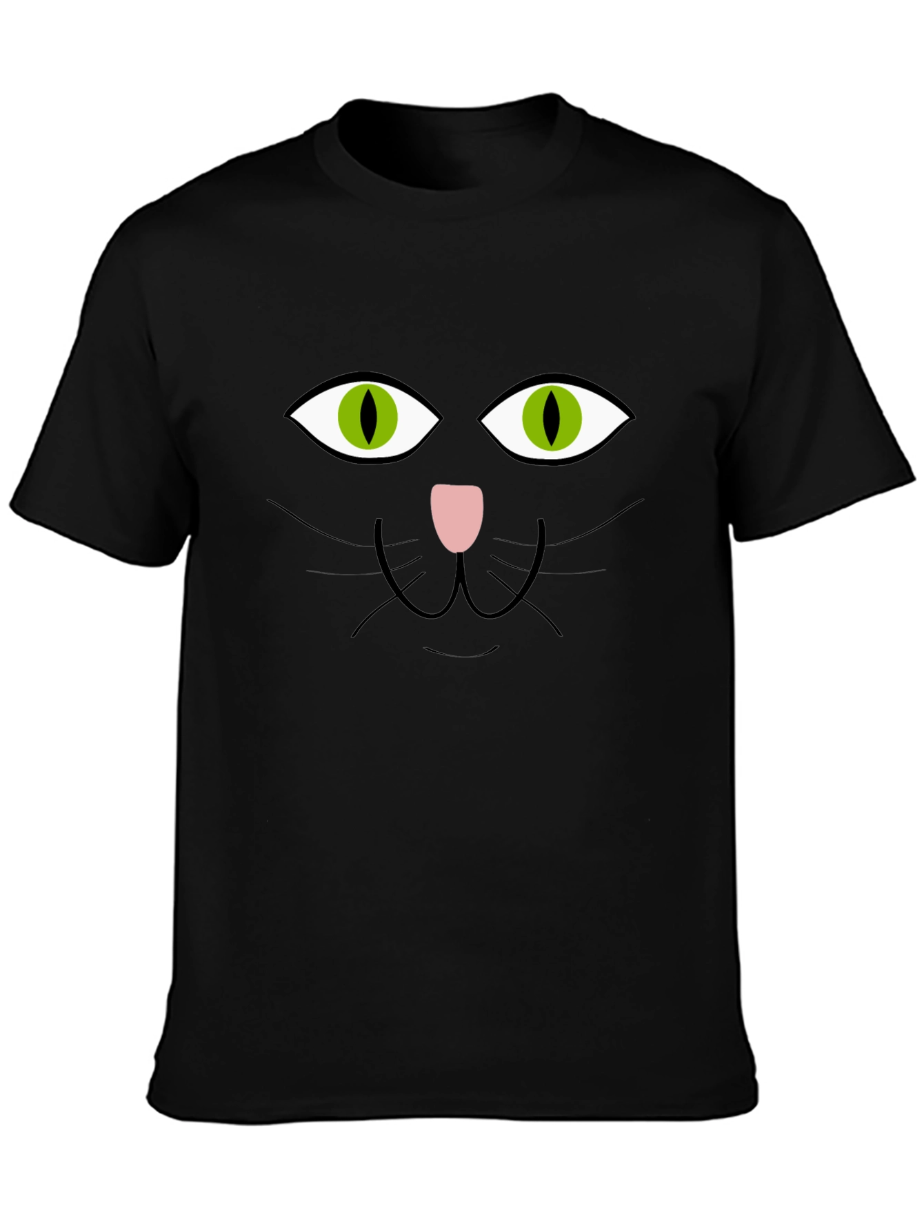 Black Cat Face T-Shirt Halloween Tee
