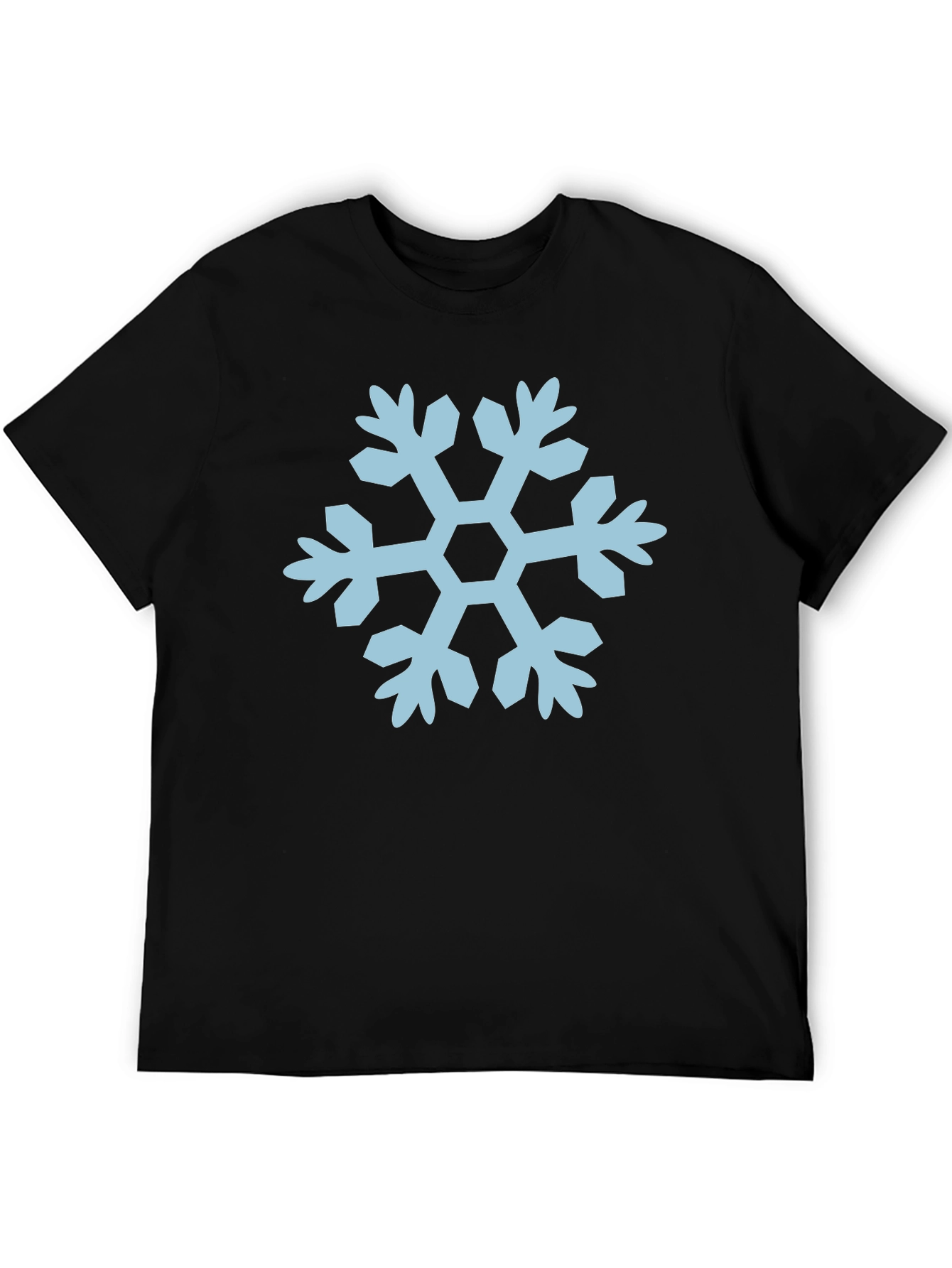 Snowflake Graphic Tee - Black Cotton T-Shirt