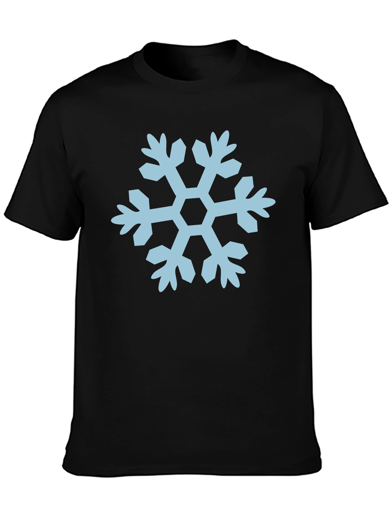Snowflake Graphic Tee - Black Cotton T-Shirt
