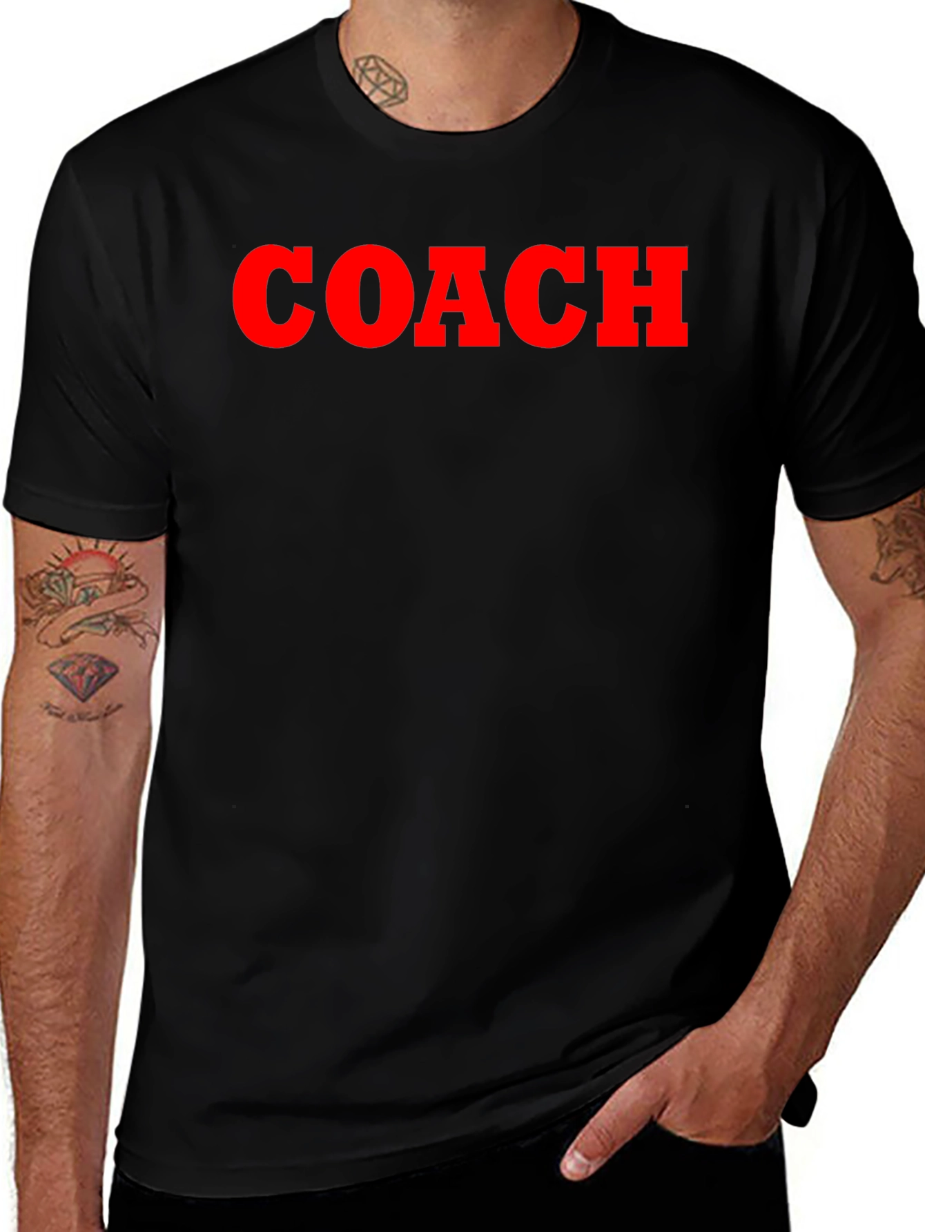 Coach Graphic Tee - Red on Black