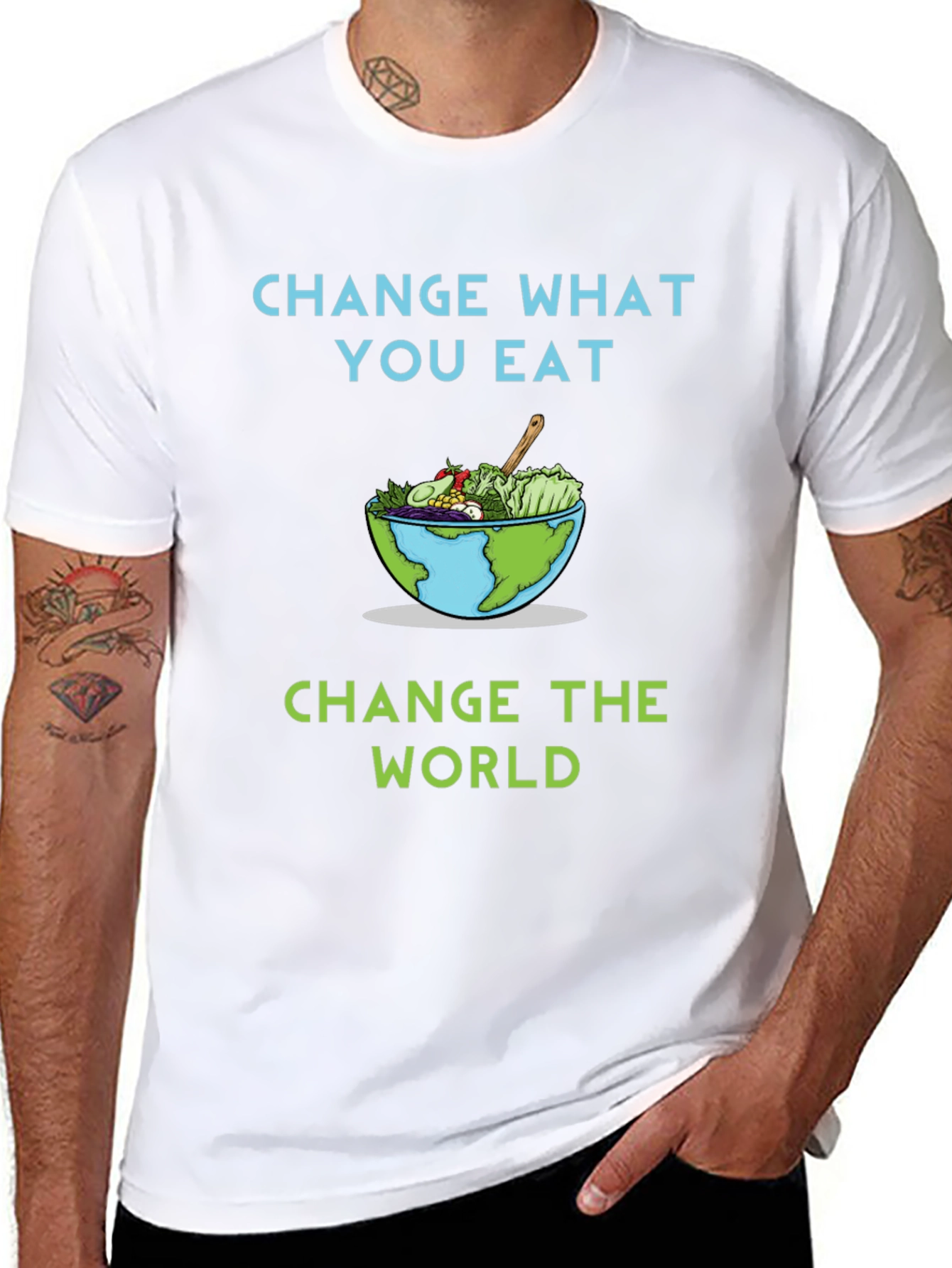 Eco-Friendly Change What You Eat Graphic T-Shirt