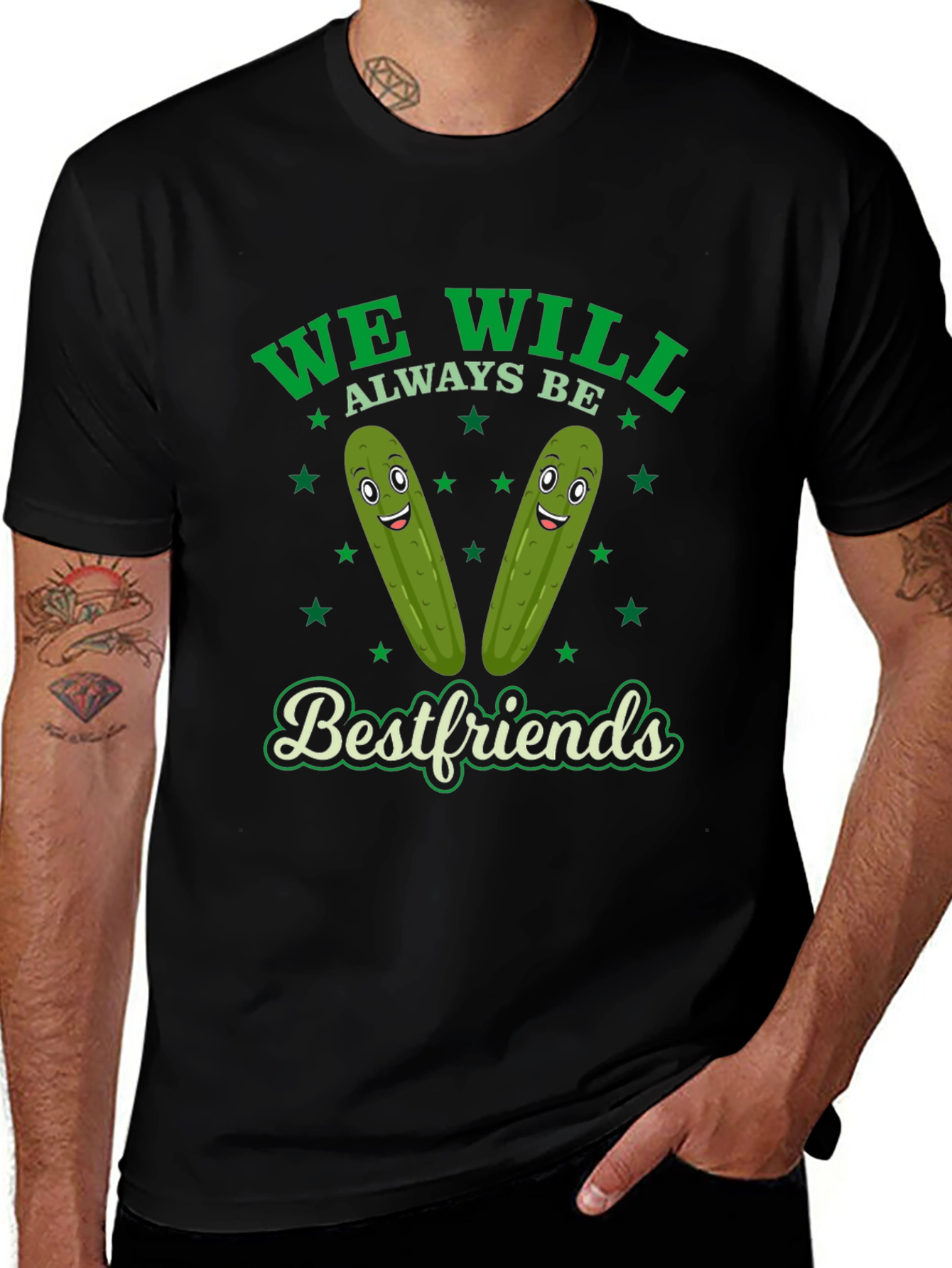 Funny Pickle Best Friends Graphic T-Shirt