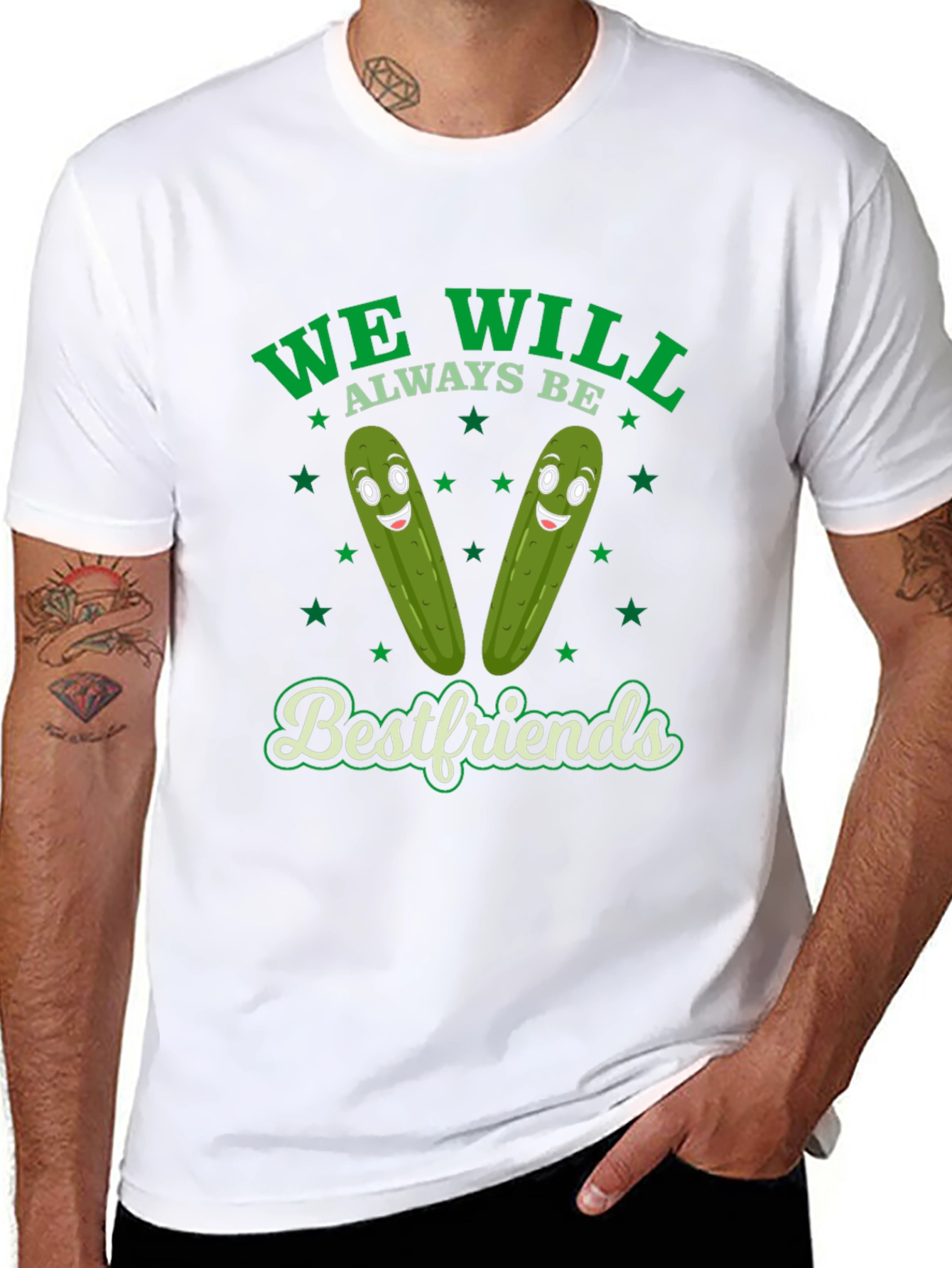 Funny Pickle Best Friends Graphic T-Shirt