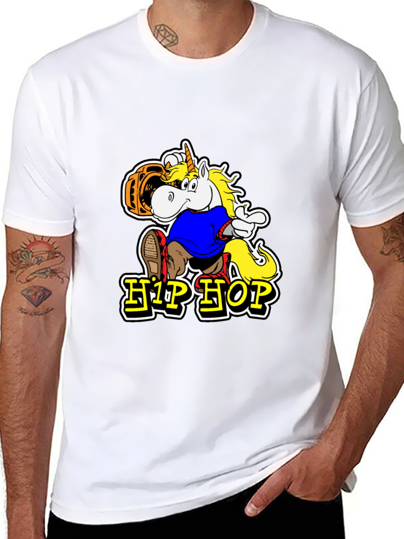 Hip Hop Unicorn Graphic T-Shirt