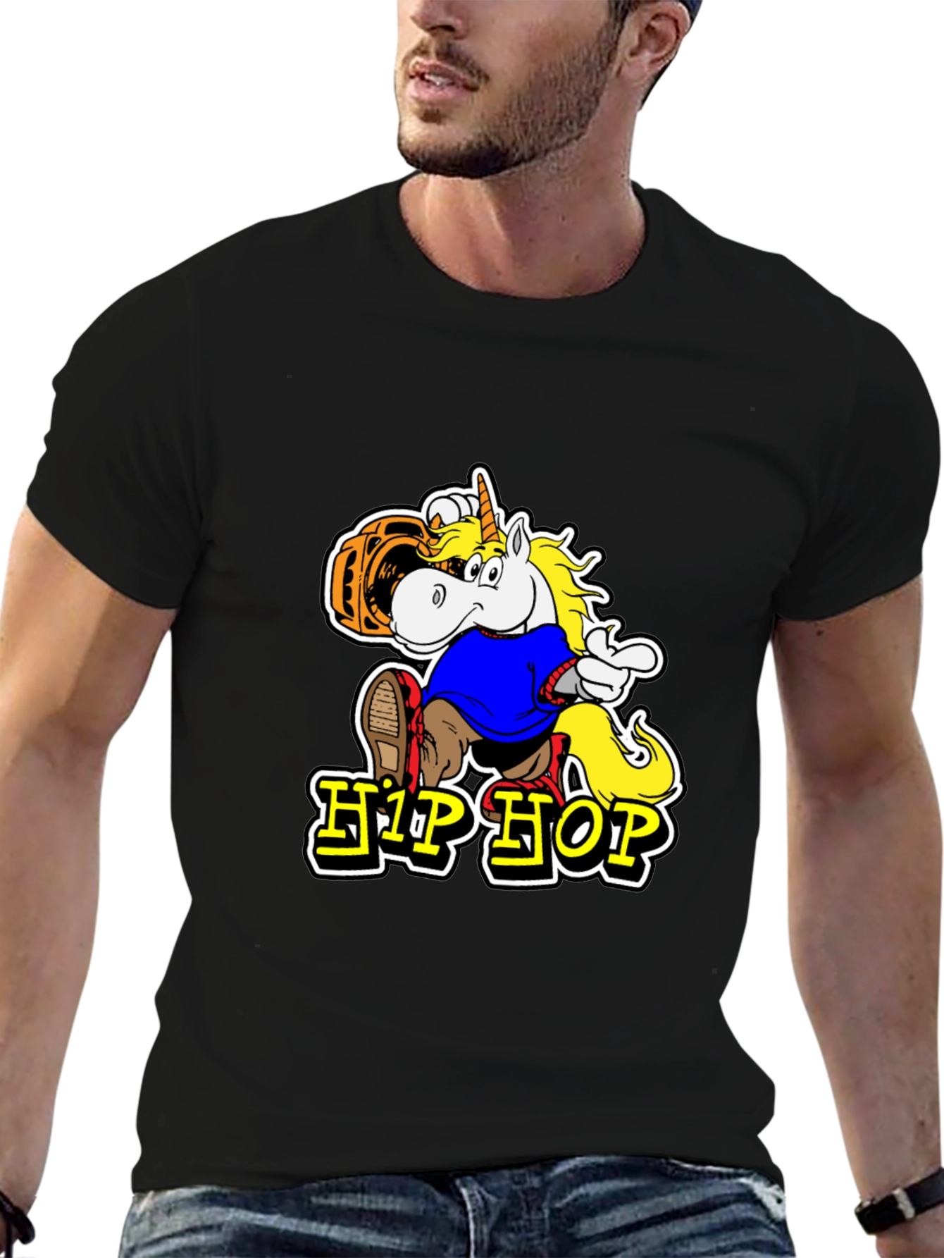 Hip Hop Unicorn Graphic T-Shirt