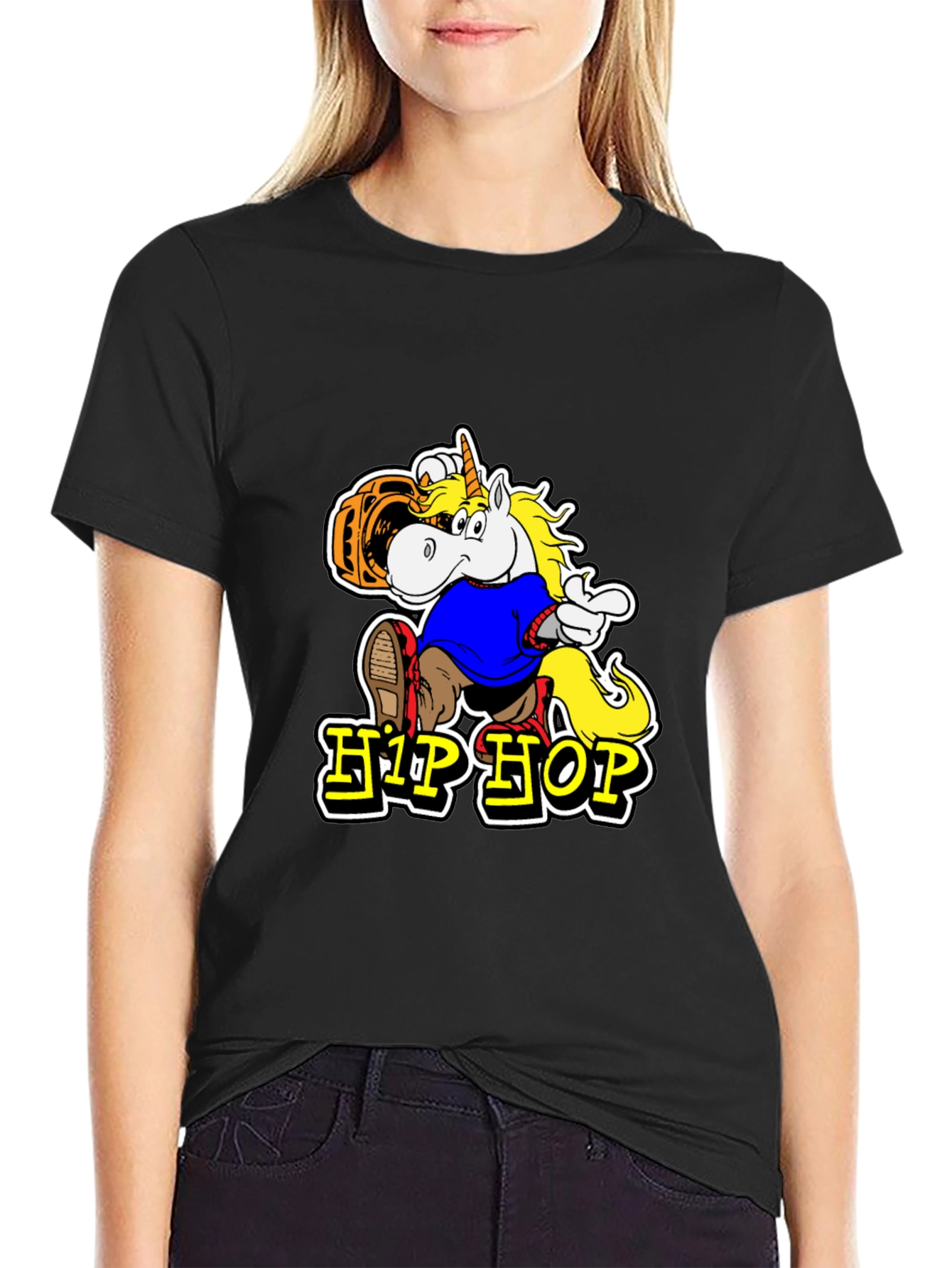 Hip Hop Unicorn Graphic T-Shirt