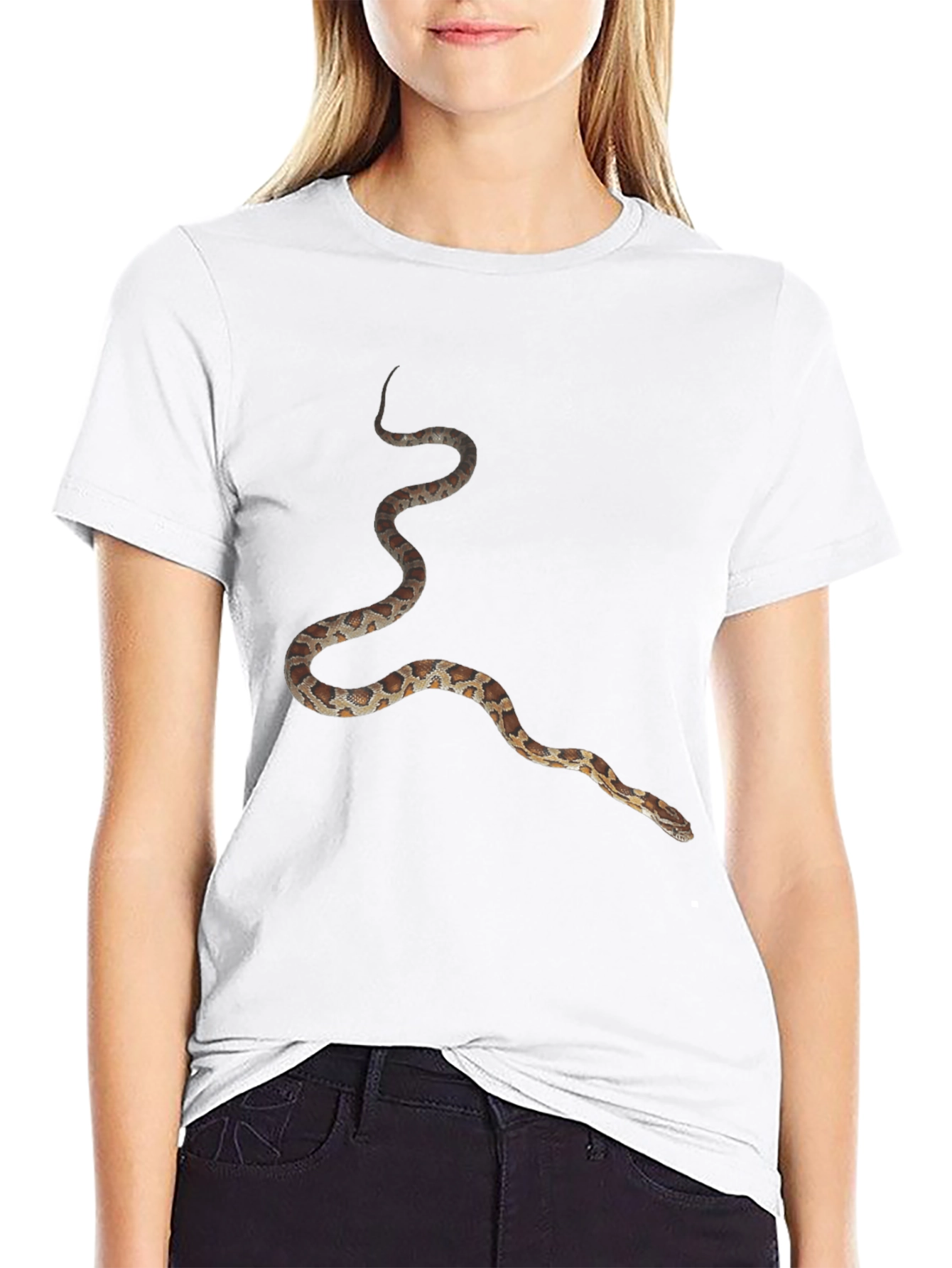 Snake Print Black T-Shirt - Unique Graphic Tee