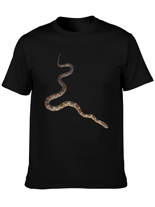 Snake Print Black T-Shirt - Unique Graphic Tee